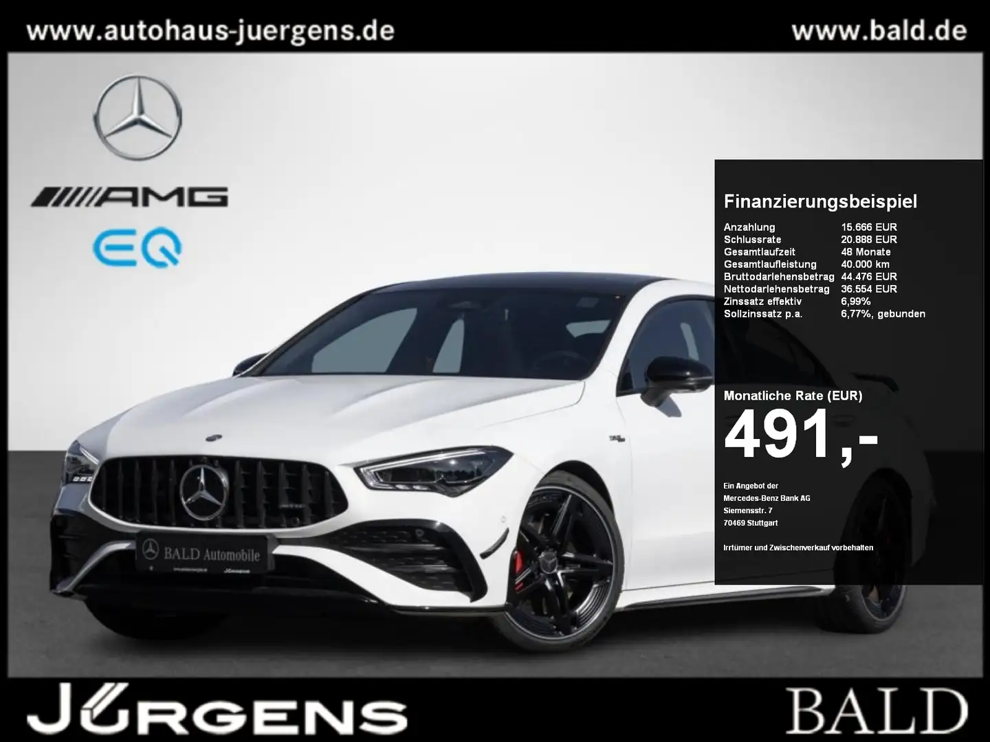 Mercedes-Benz CLA 35 AMG AMG CLA 35 4MATIC Coupé +MBUX+Wide+Pano+360+Totw Blanc - 1