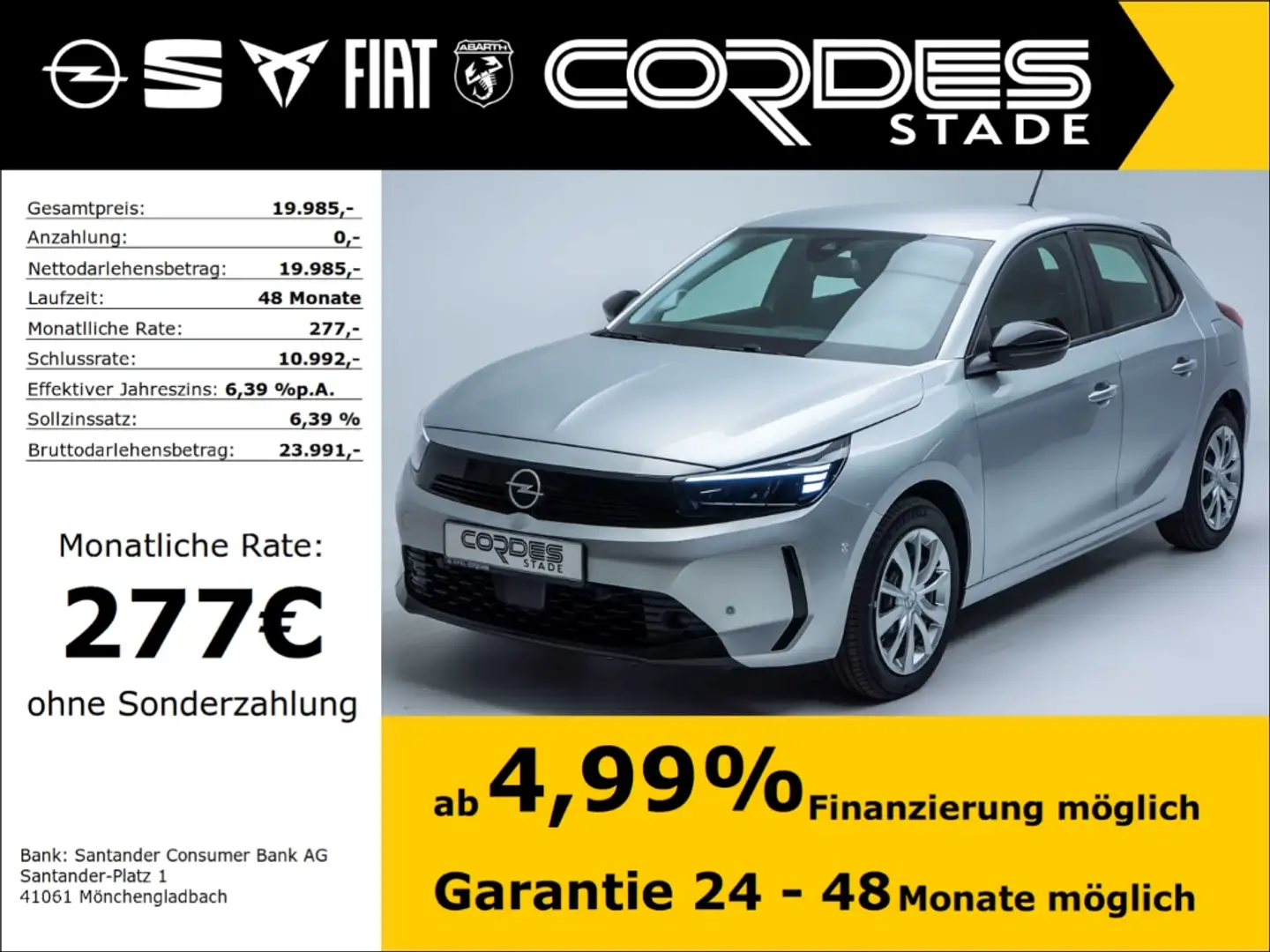 Opel Corsa F 1.2 Turbo MildHybrid Automatik PDC Kamera (128) Argent - 1