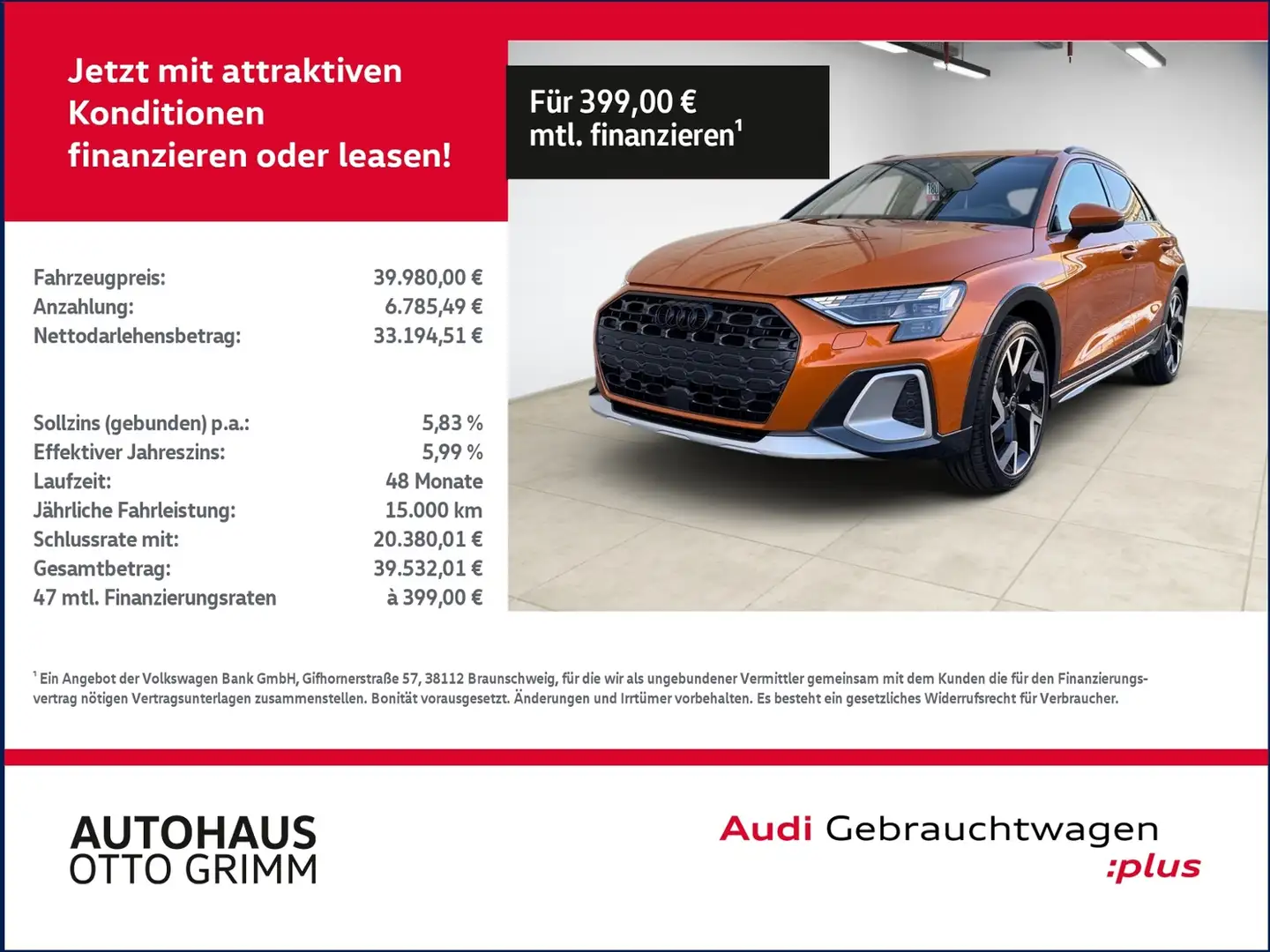 Audi A3 allstreet 35 TFSI KLIMA NAVI ALU Naranja - 1