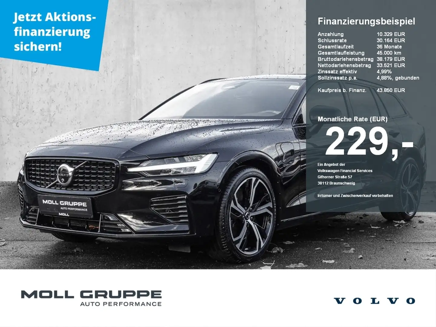 Volvo V60 T6 Twin Engine AWD Ultra Dark 360 4xSHZ ACC Schwarz - 1