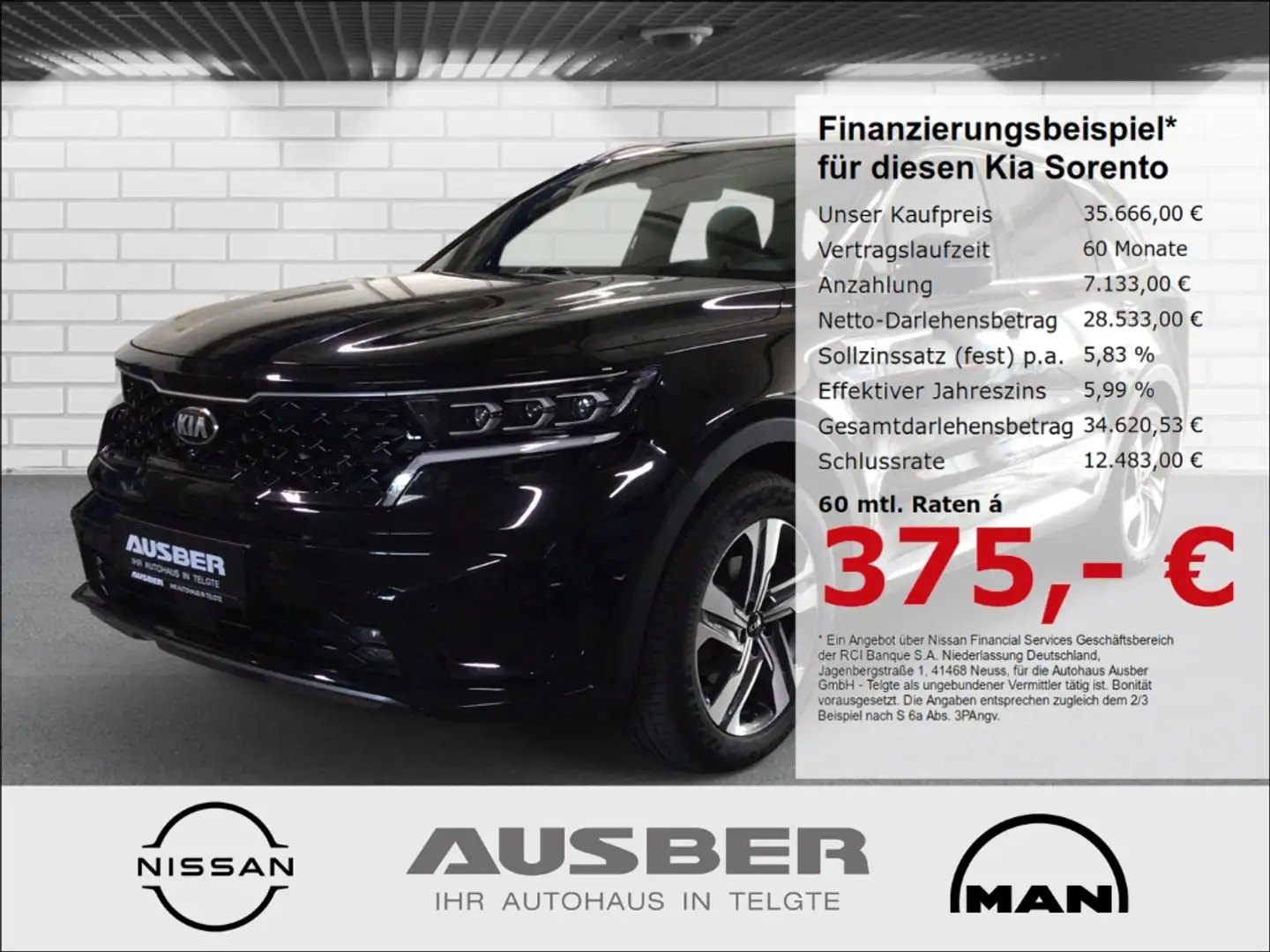 Kia Sorento Platinum 4WD Plug-In Hybrid 1.6 T-GDI EU6d 7-Sitze Noir - 1