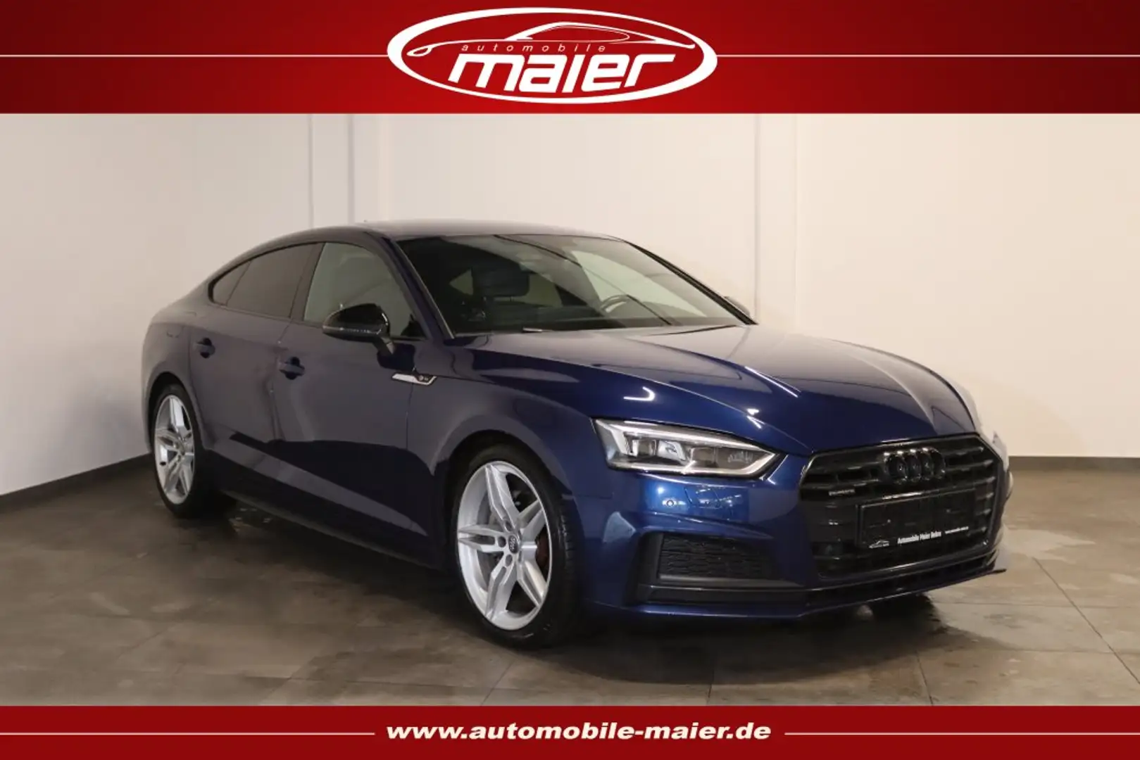 Audi A5 3.0 TDI S line quattro-Virt.-Navi-LED-SHZ-PDC Blauw - 1