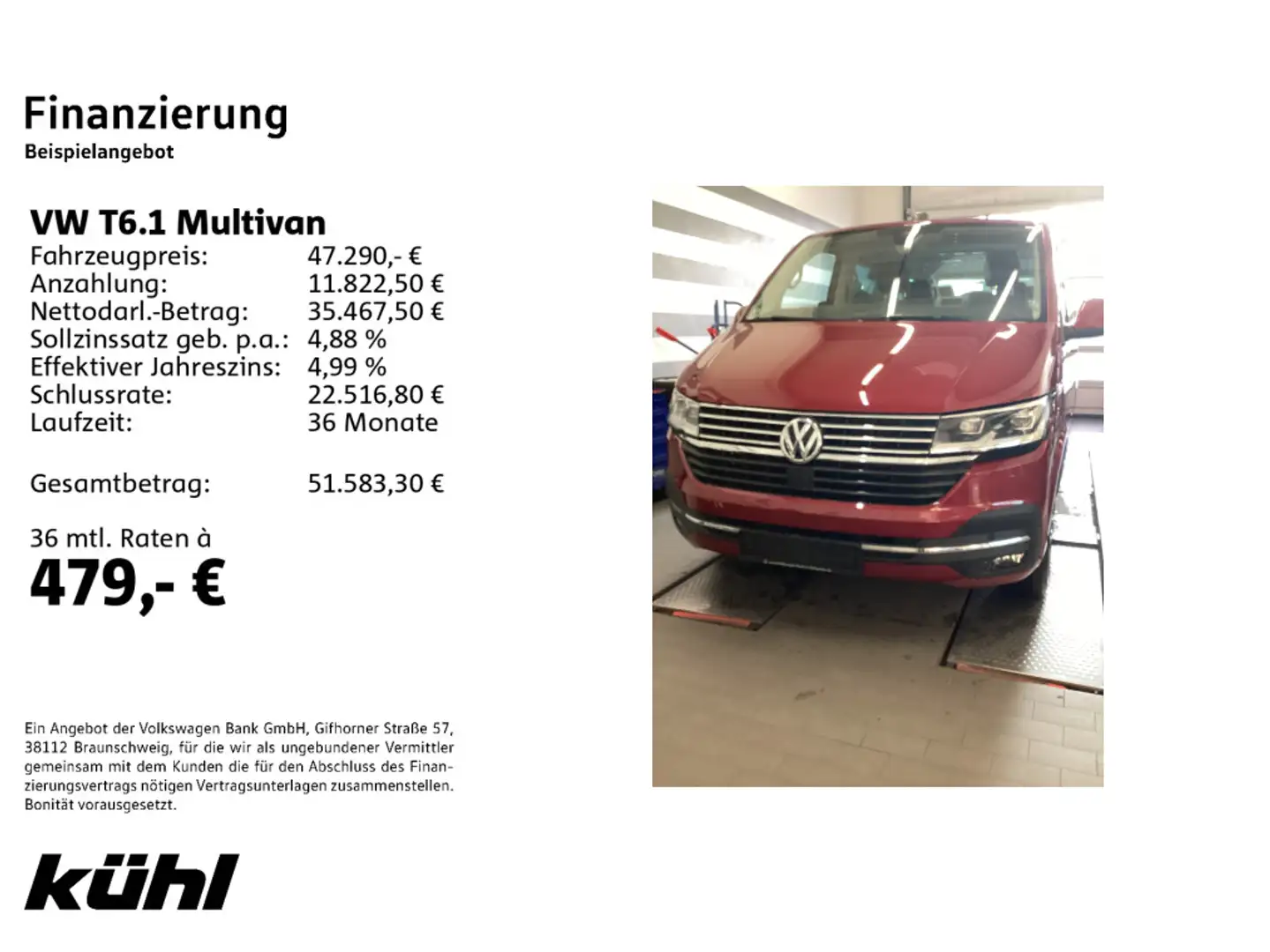 Volkswagen T6.1 Multivan 2.0 TDI DSG Generation Six Navi,AH Rot - 2