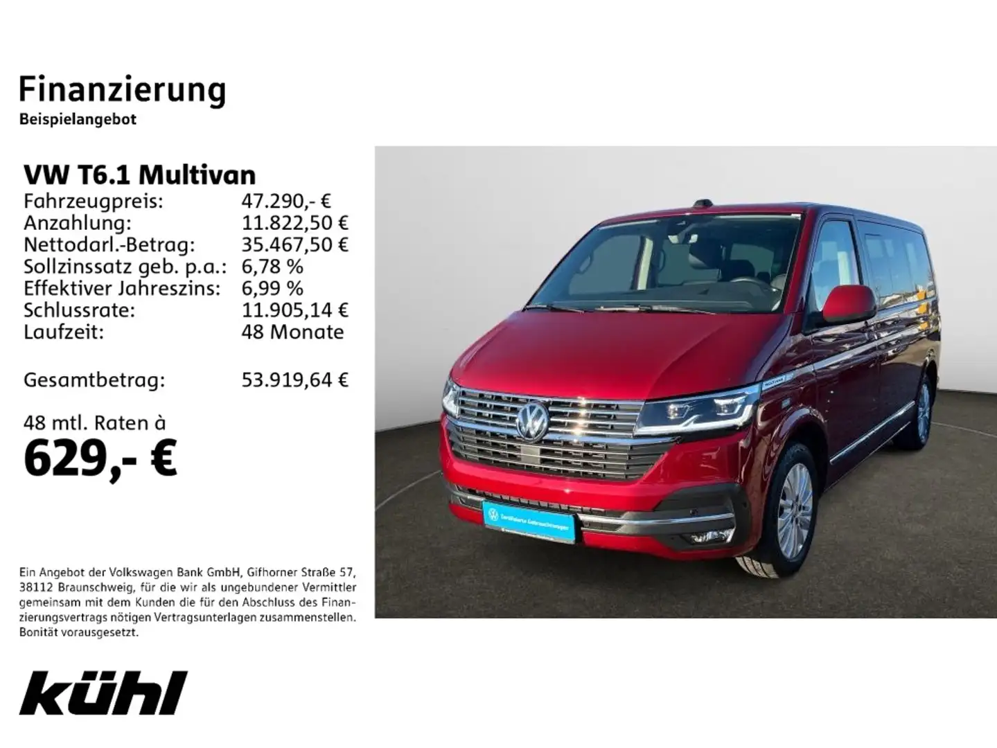 Volkswagen T6.1 Multivan 2.0 TDI DSG Generation Six Navi,AH Rouge - 2