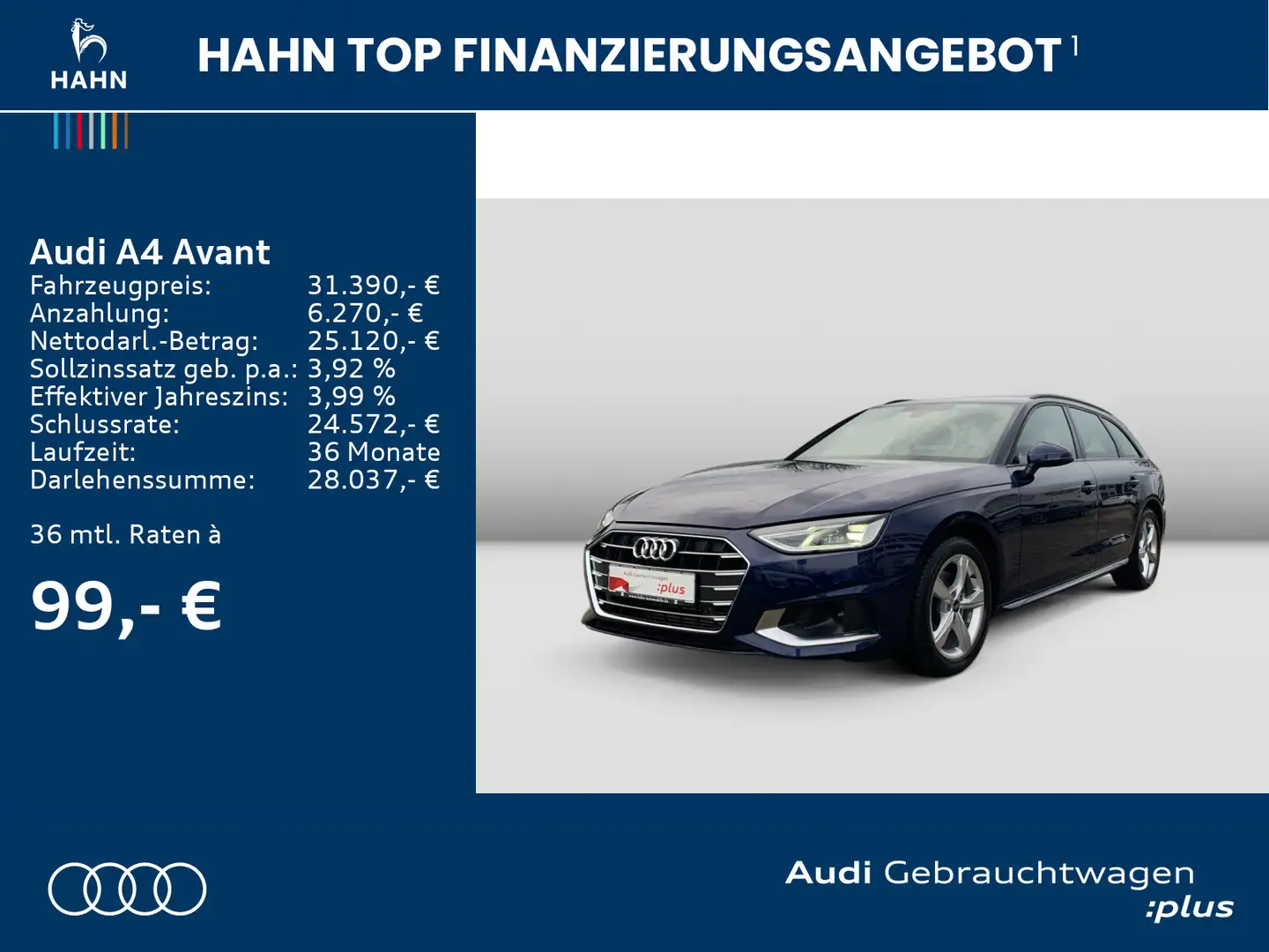Audi A4 35 TFSI advanced S tronic Cam Vor-AHK Blauw - 2