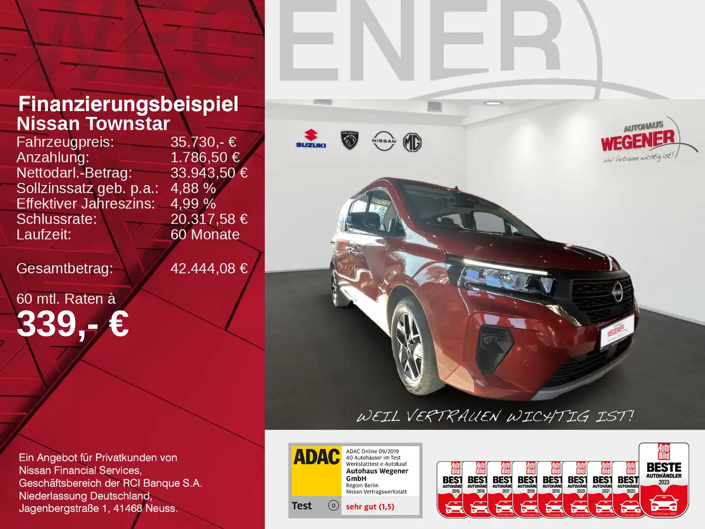 Nissan Townstar TOWNSTAR KOMBI L2 1.3 AT 7-SITZE KAMERA SHZ NAVI Beige - 2