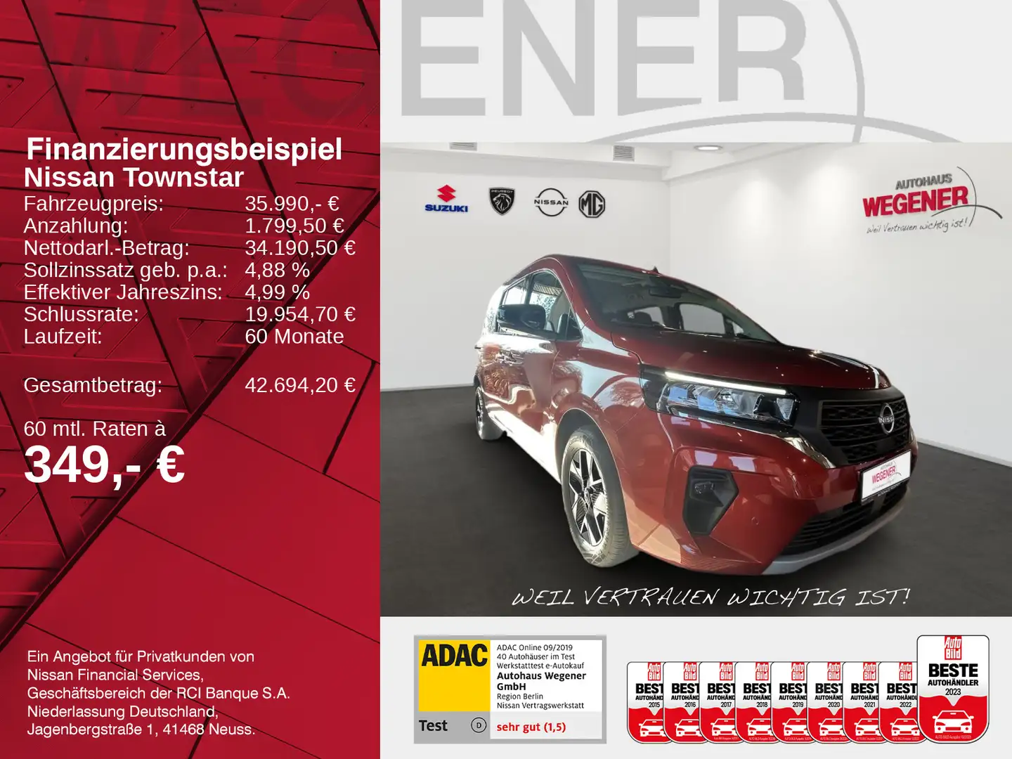 Nissan Townstar Kombi L2 2,3t Beige - 2