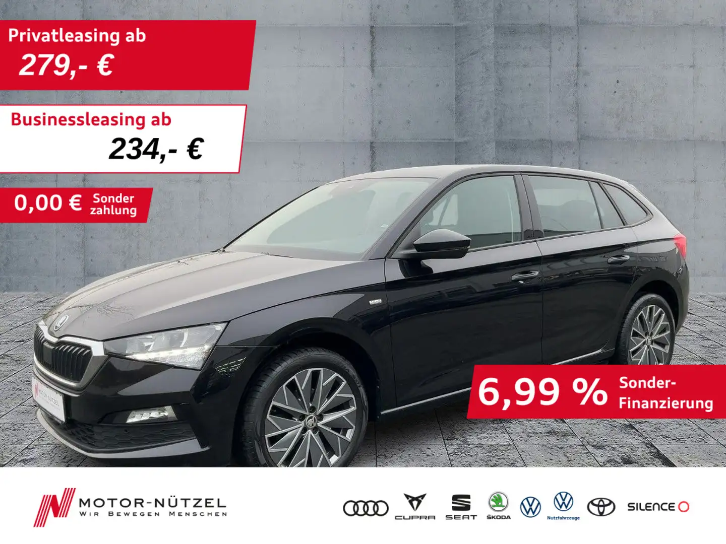 Skoda Scala 1.0TSI DSG TOUR LED+APP+BT+GRA+SHZ+PDC+NSW Schwarz - 1