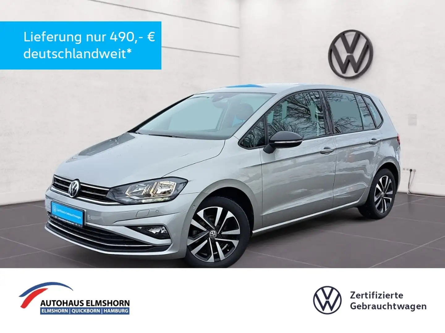 Volkswagen Golf Sportsvan IQ.DRIVE 1.0 TSI AHK KAM APP GJ-REIF PDC SHZ Silber - 1
