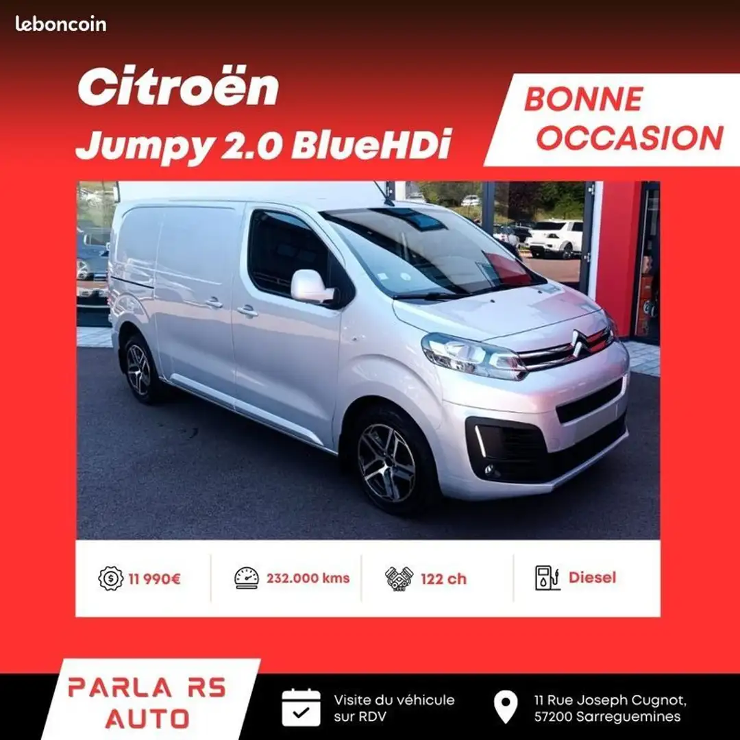 Citroen Jumpy Citroën III 2.0 BlueHDi 122ch 3 places Gris - 1