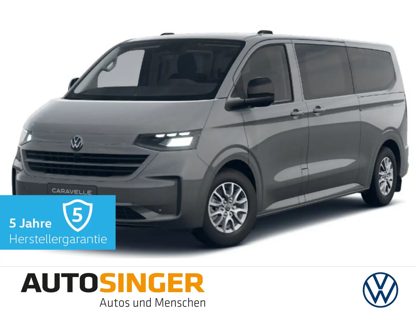 Volkswagen T7 Caravelle e-Caravelle Life LANG LR 8-S*AHK*ACC Сірий - 1