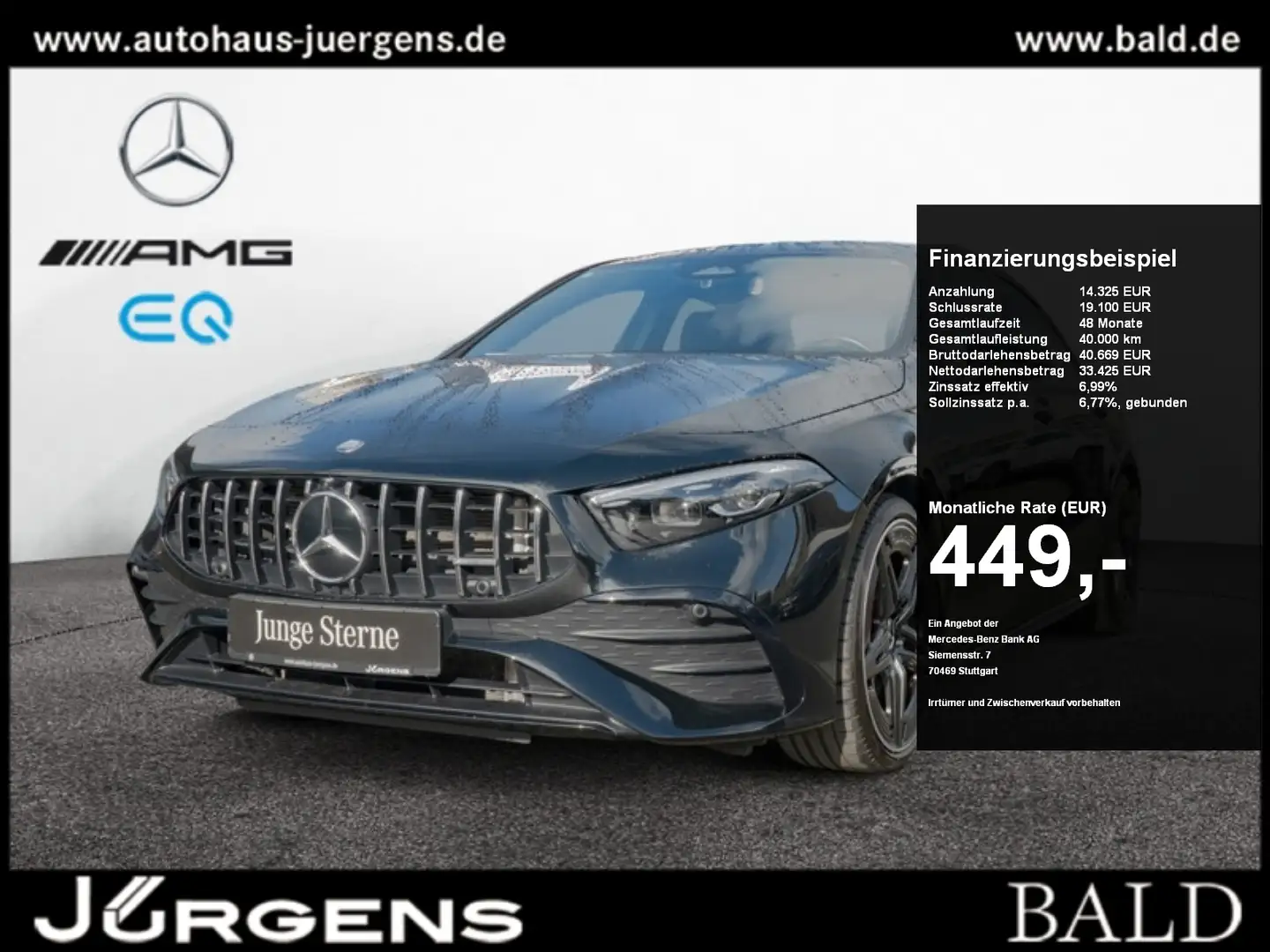 Mercedes-Benz A 35 AMG 4M Limo MLB/360/Pano/Night/Totw/Keyl/19 Schwarz - 1