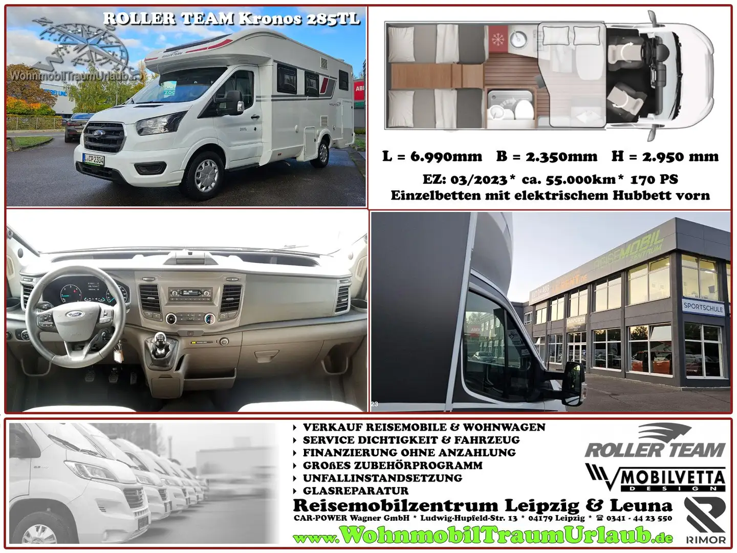 Roller Team Kronos 285 TL * Markise * TV * TOPPREIS Bianco - 1