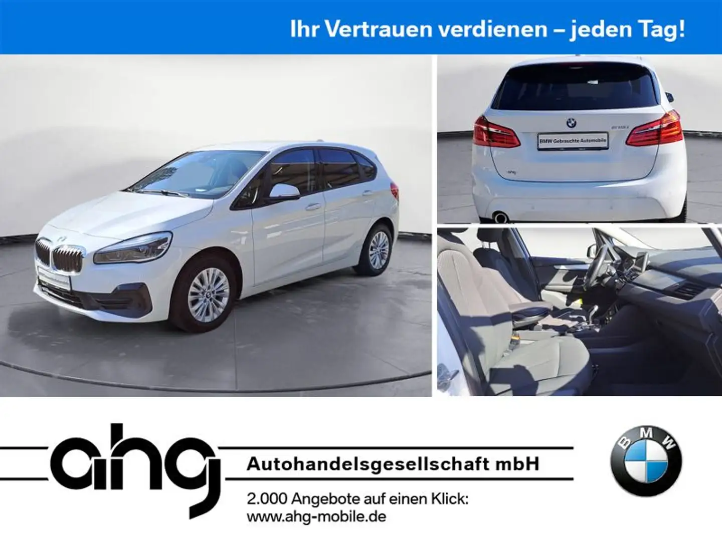 BMW 218 Advantage Klimaaut. PDC Blanc - 1