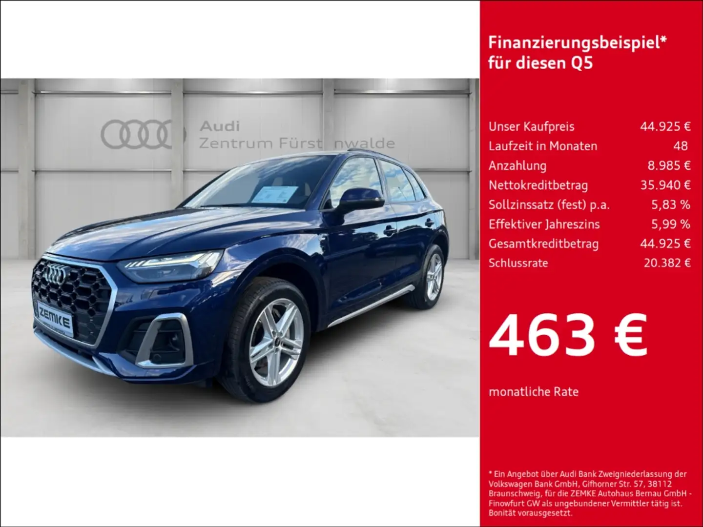 Audi Q5 50 TDI quattro tiptronic S line Navi Digitales Coc Blau - 1