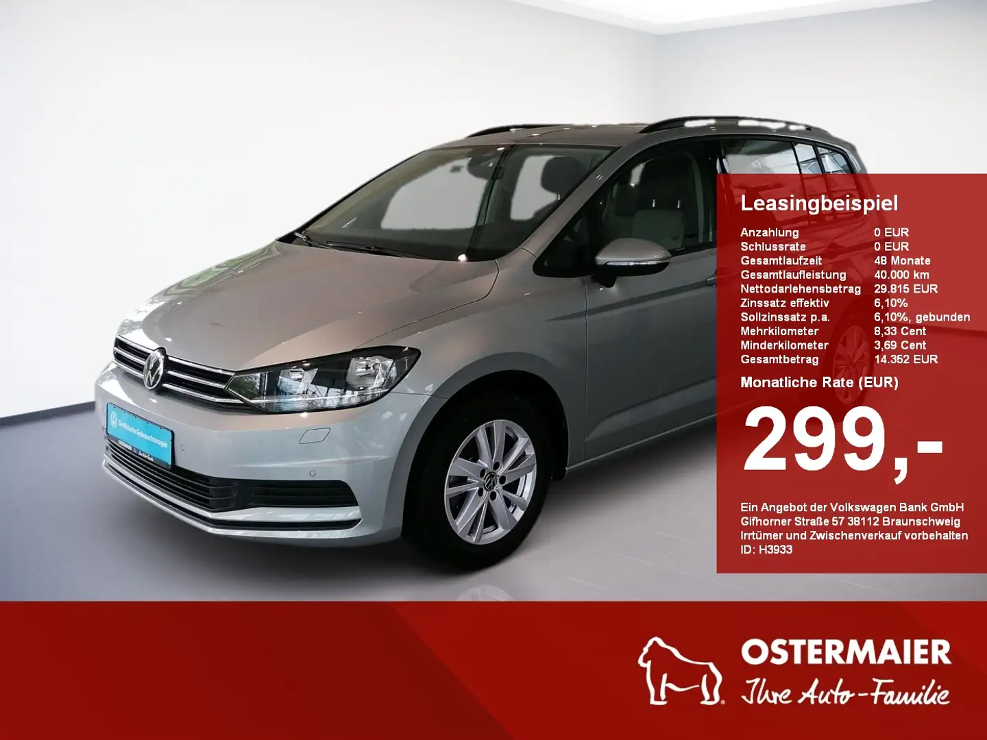 Volkswagen Touran CL 1.5TSI 150PS ACC.7-SITZE.NAVI+VC.2xPDC.APP-C.SH Argent - 1