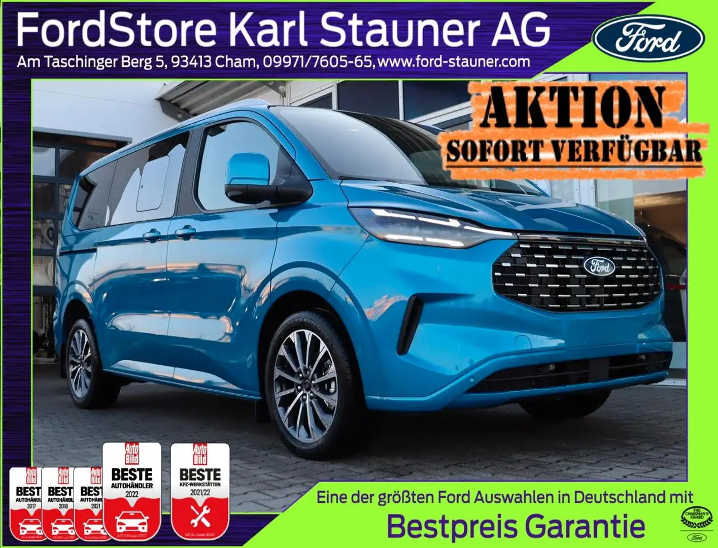 Ford Tourneo Custom Titanium X 320 L1 4x4 0,0%* AHK Azul - 1