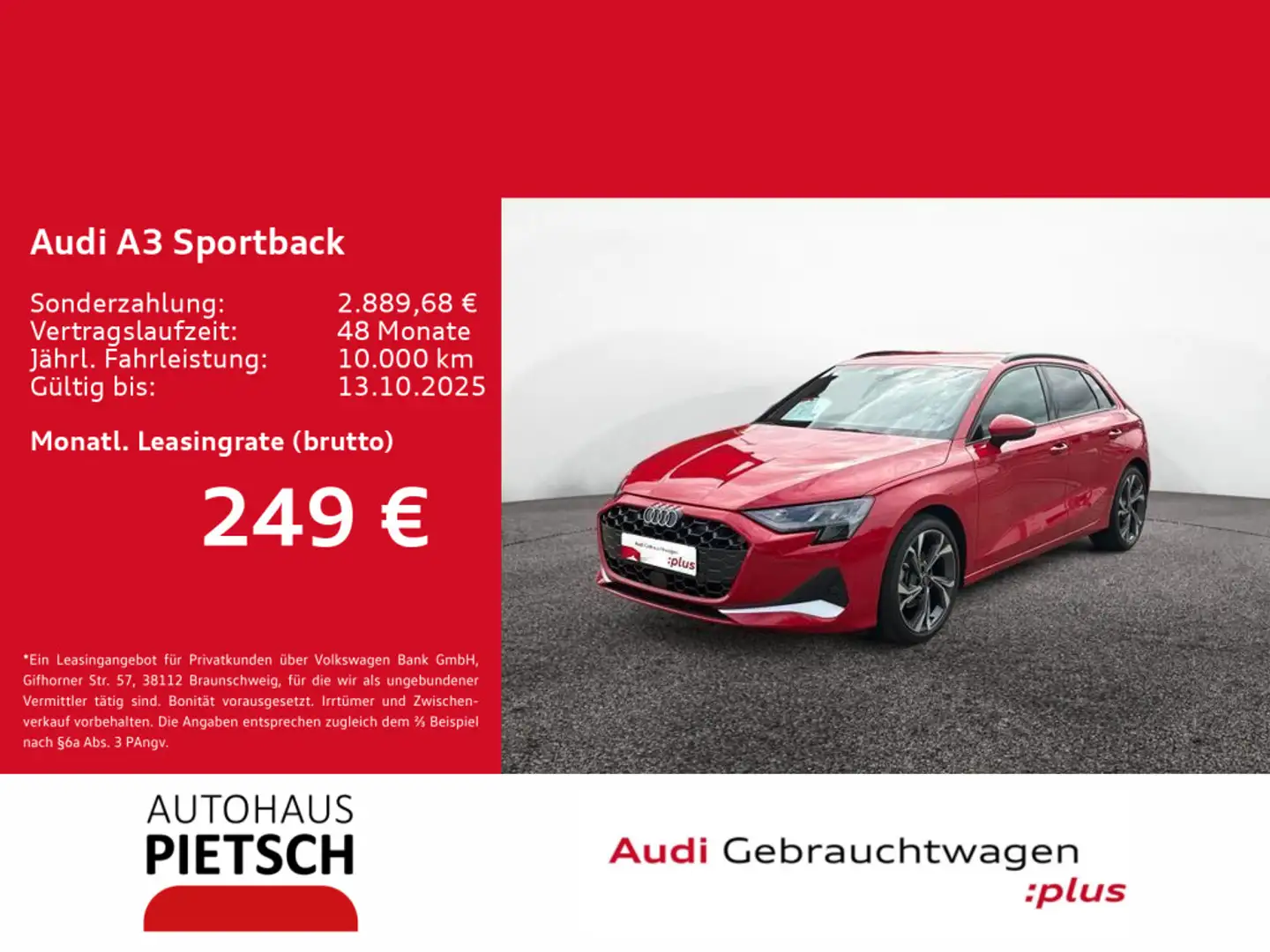 Audi A3 30 TFSI S line AHK LED ACC Rouge - 1