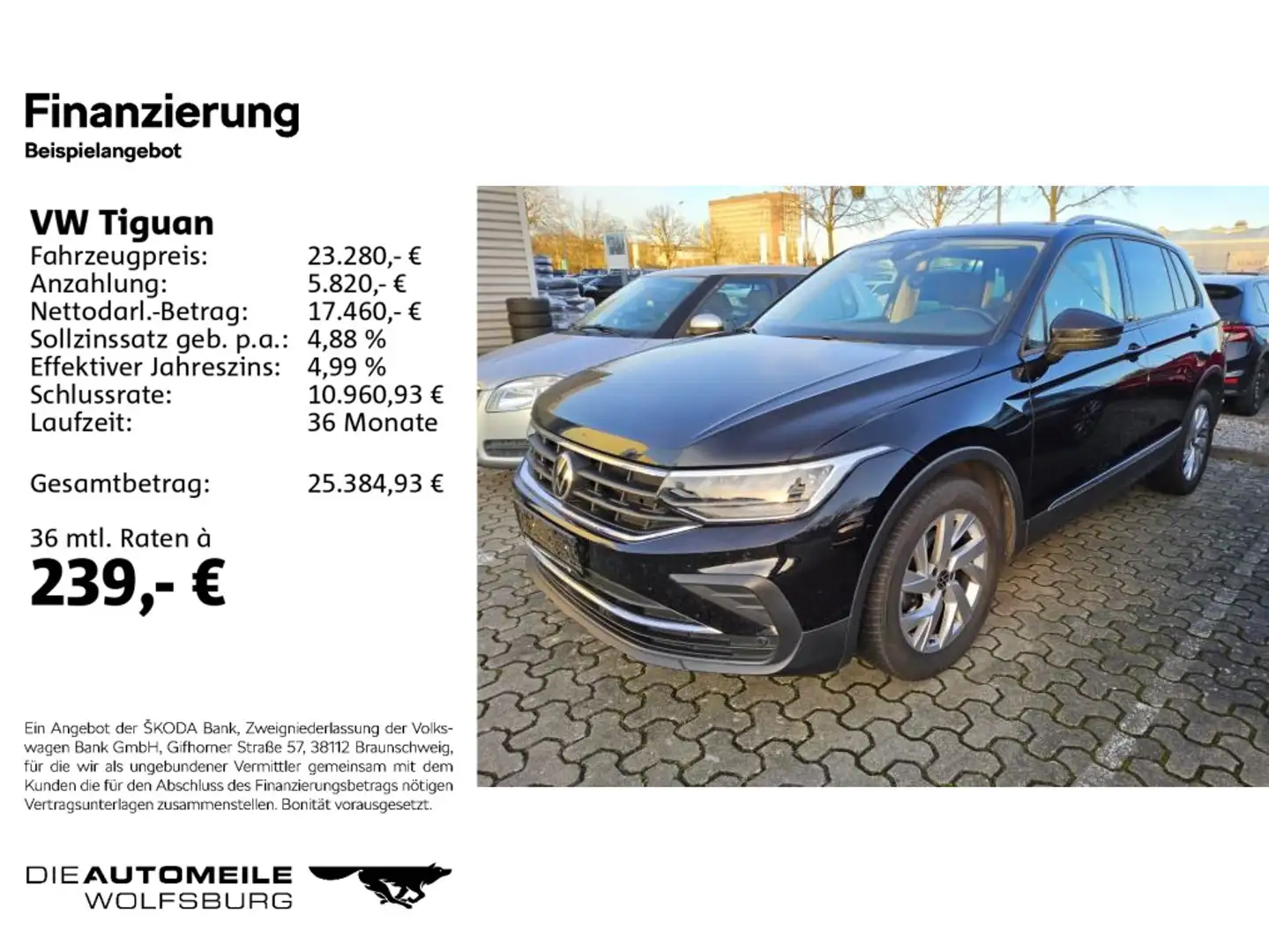 Volkswagen Tiguan 2.0 TDI Active AHK/ACC/Tacho/ Schwarz - 2