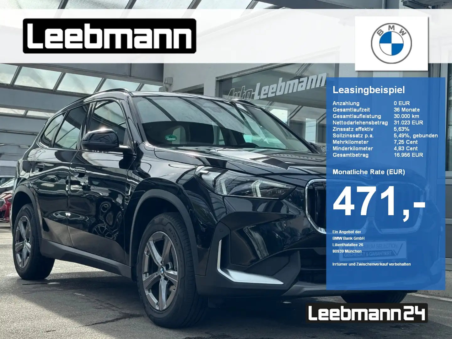 BMW X1 sDrive18i Anhängerkupplung/SportSitz/Premium Schwarz - 1