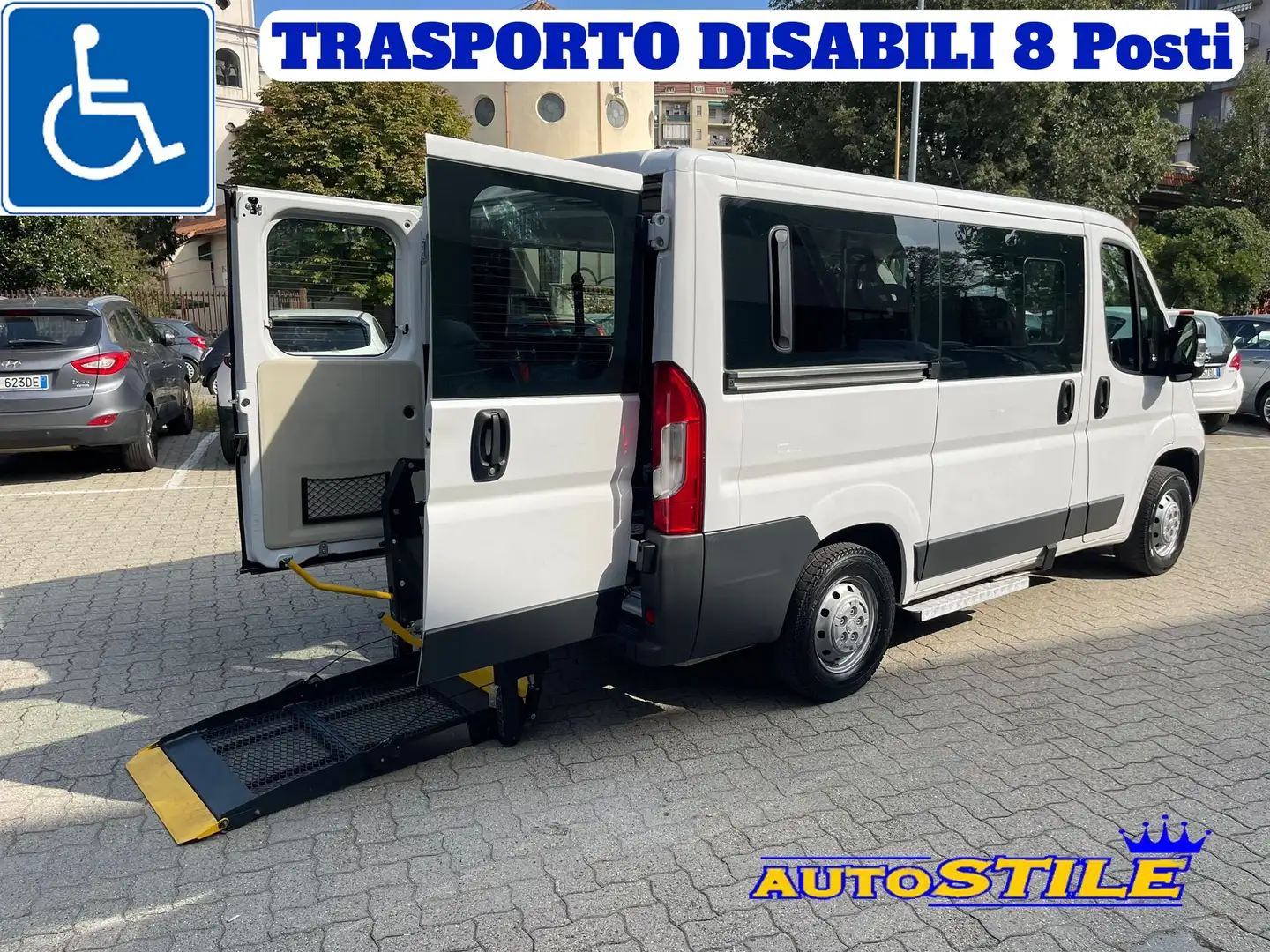 Fiat Ducato 2.3 150CV **TRASPORTO DISABILI 8 Posti *EURO 6 Bianco - 1