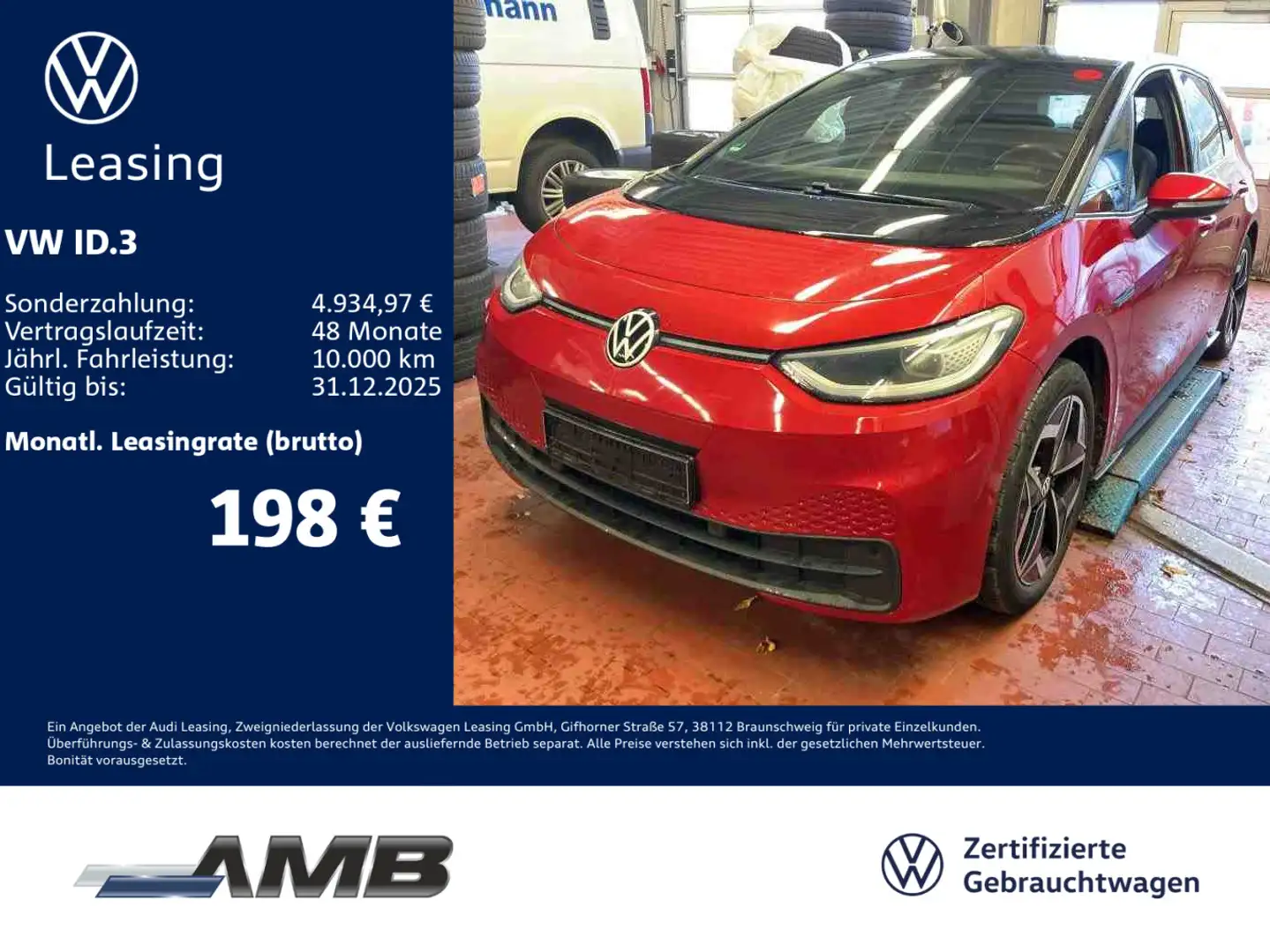 Volkswagen ID.3 Pro AHK/Matrix/Navi/Pano/Sitzhzg/Alu19/RFK Roşu - 1