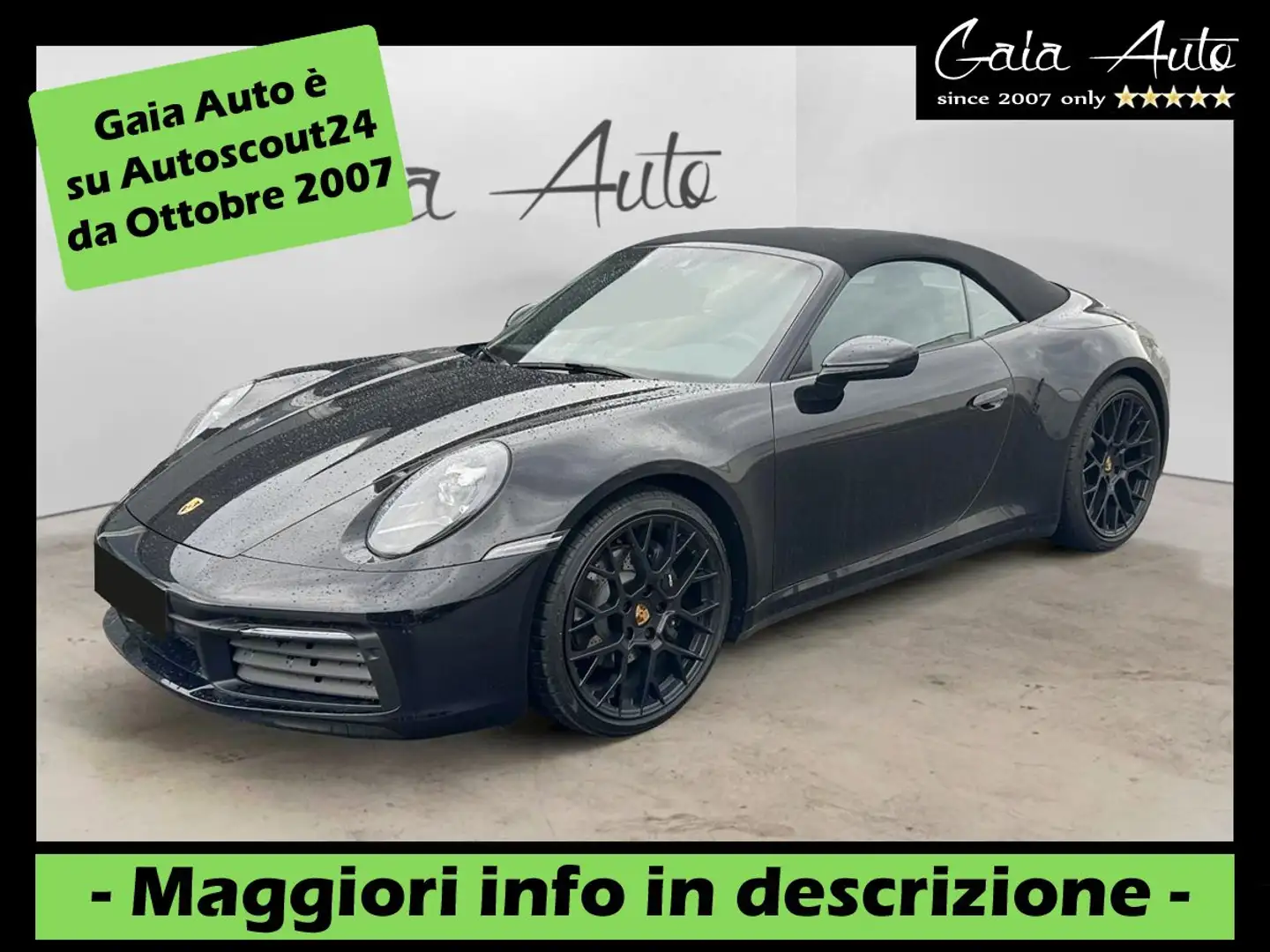 Porsche 992 911 Cabrio 3.0 Carrera auto Nero - 1