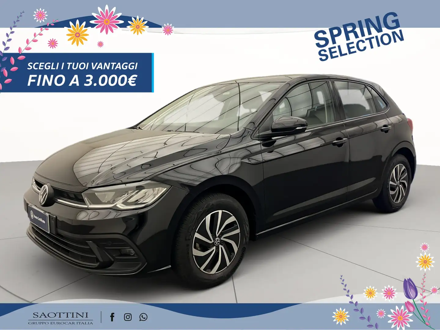 Volkswagen Polo 1.0 TSI Life 95 CV Zwart - 1