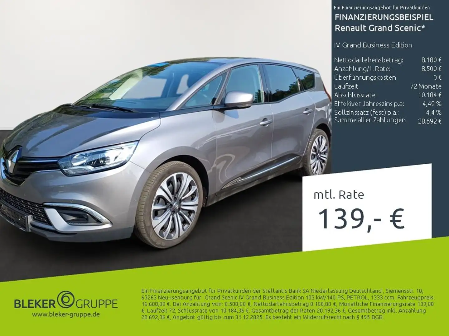 Renault Grand Scenic IV Grand Business Edition Gris - 1