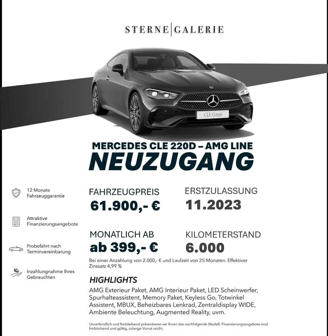 Mercedes-Benz CLE 220 /AMG/PANO/MBUX/KEYLESS-GO/ADVANCED/KAMERA Grau - 1