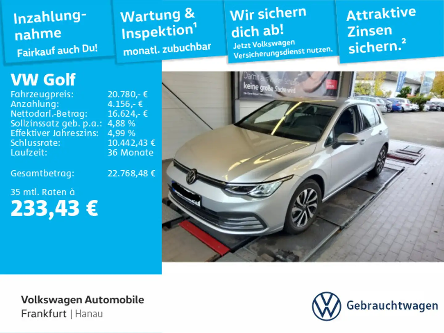 Volkswagen Golf VIII 1.0 eTSI Active Navi Spurhalteassisten Silber - 1