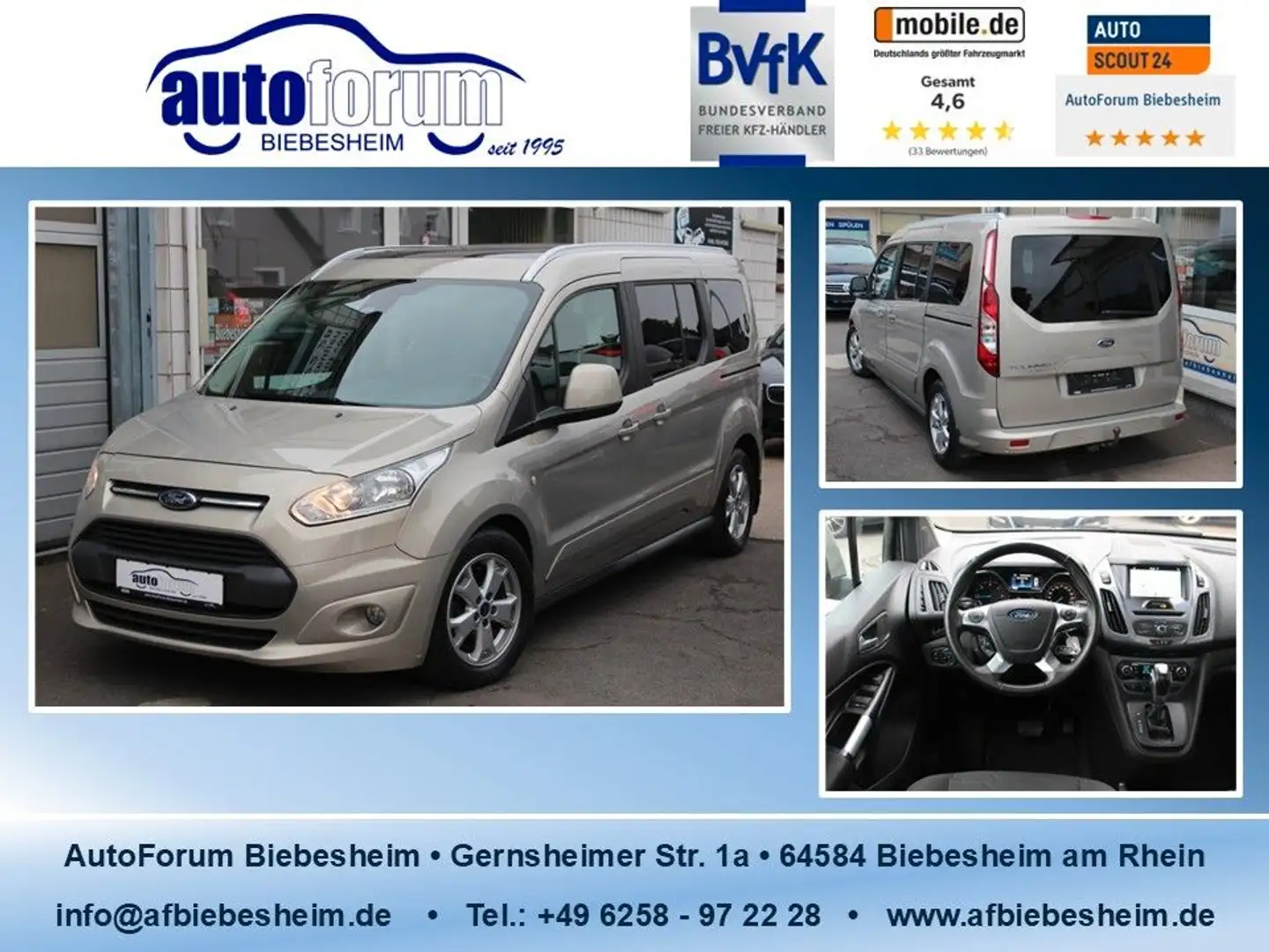 Ford Grand Tourneo Connect 1.5 TDCi Navi*Panorama*AHK Szürke - 1
