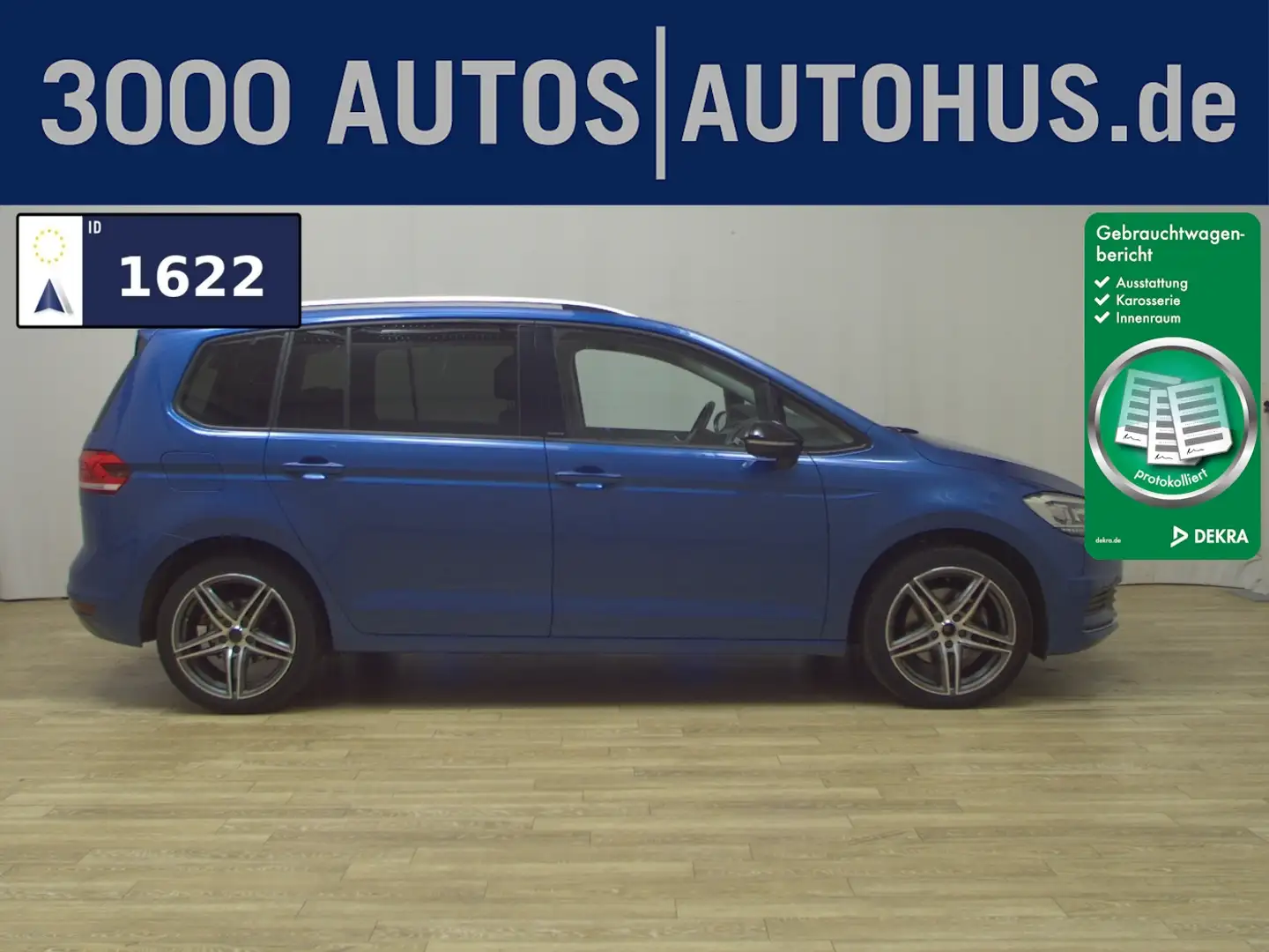 Volkswagen Touran 2.0 TDI IQ.DRIVE 7-Sitze Navi LED AHK ACC Blau - 1