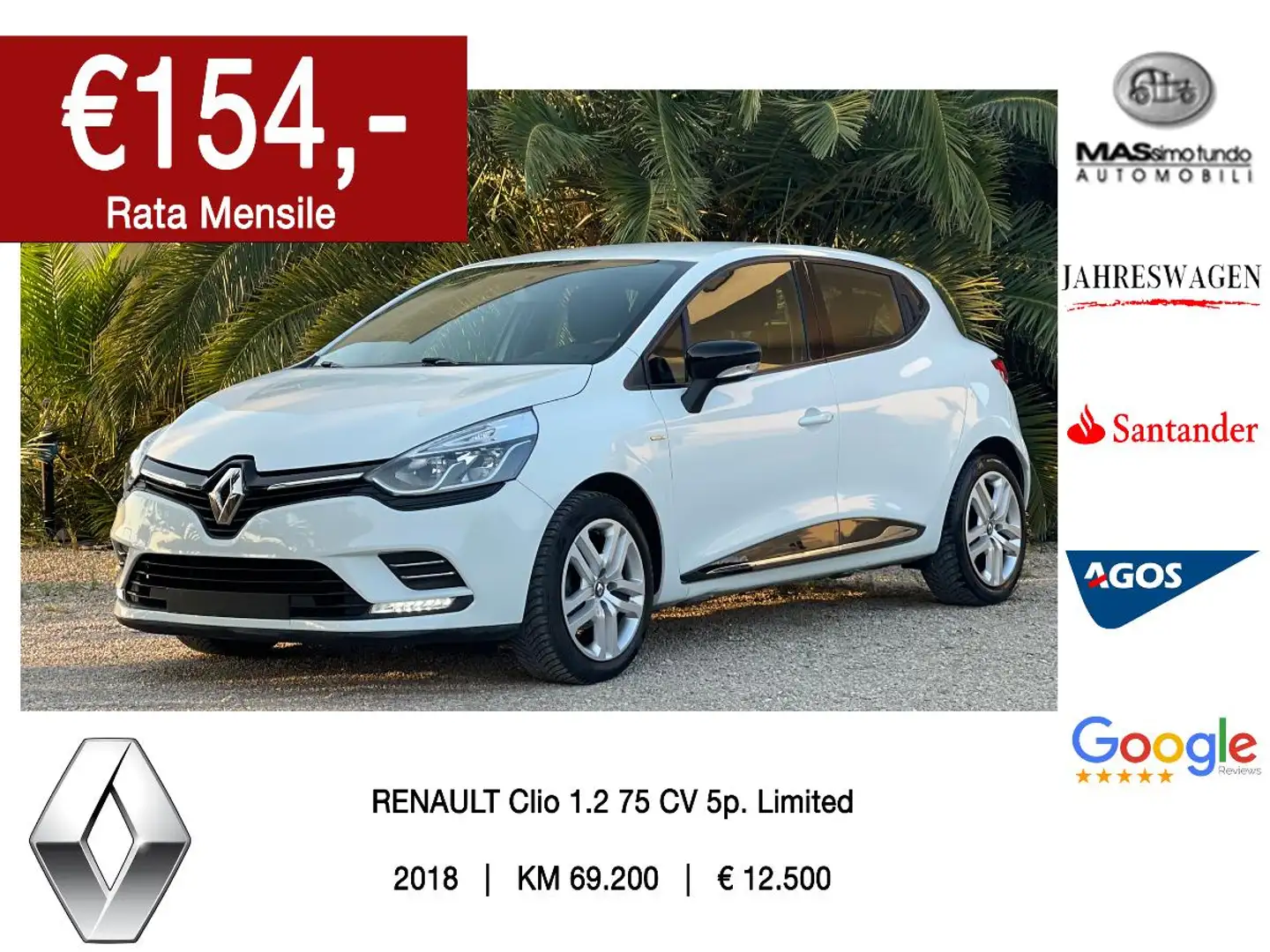 Renault Clio 1.2 75 CV 5p. Intens Bianco - 1