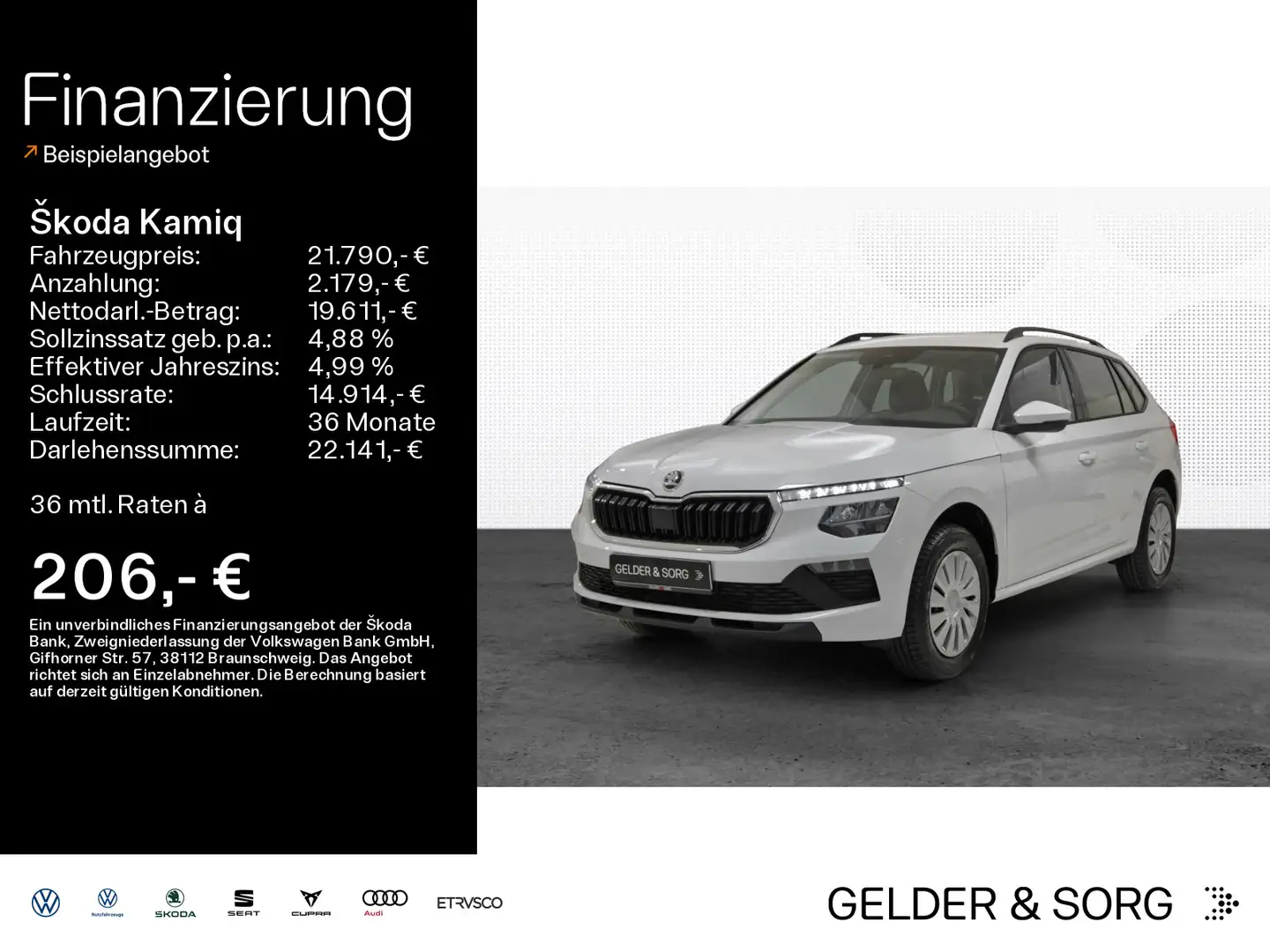 Skoda Kamiq Essence 1.0 TSI | SHZ | KLIMA | SMARTLINK Weiß - 1