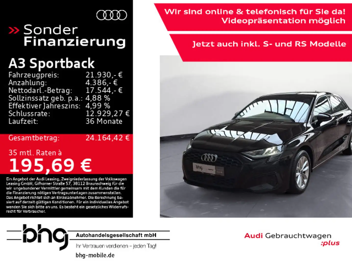 Audi A3 30 TFSI 81(110) kW(PS) *LED*DAB*BLU Schwarz - 1