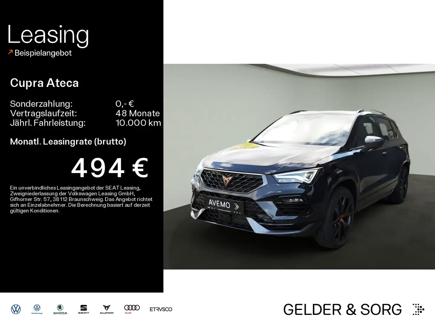 CUPRA Ateca VZ 2.0 TSI Tribe Edition AHK*19Z*360°*4Dri Negro - 1