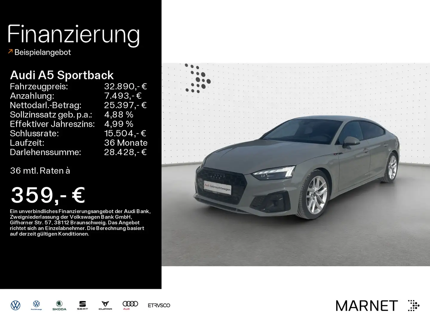 Audi A5 35 TDI S line*Navi*Matrix*Alu*AHK*P Grigio - 1
