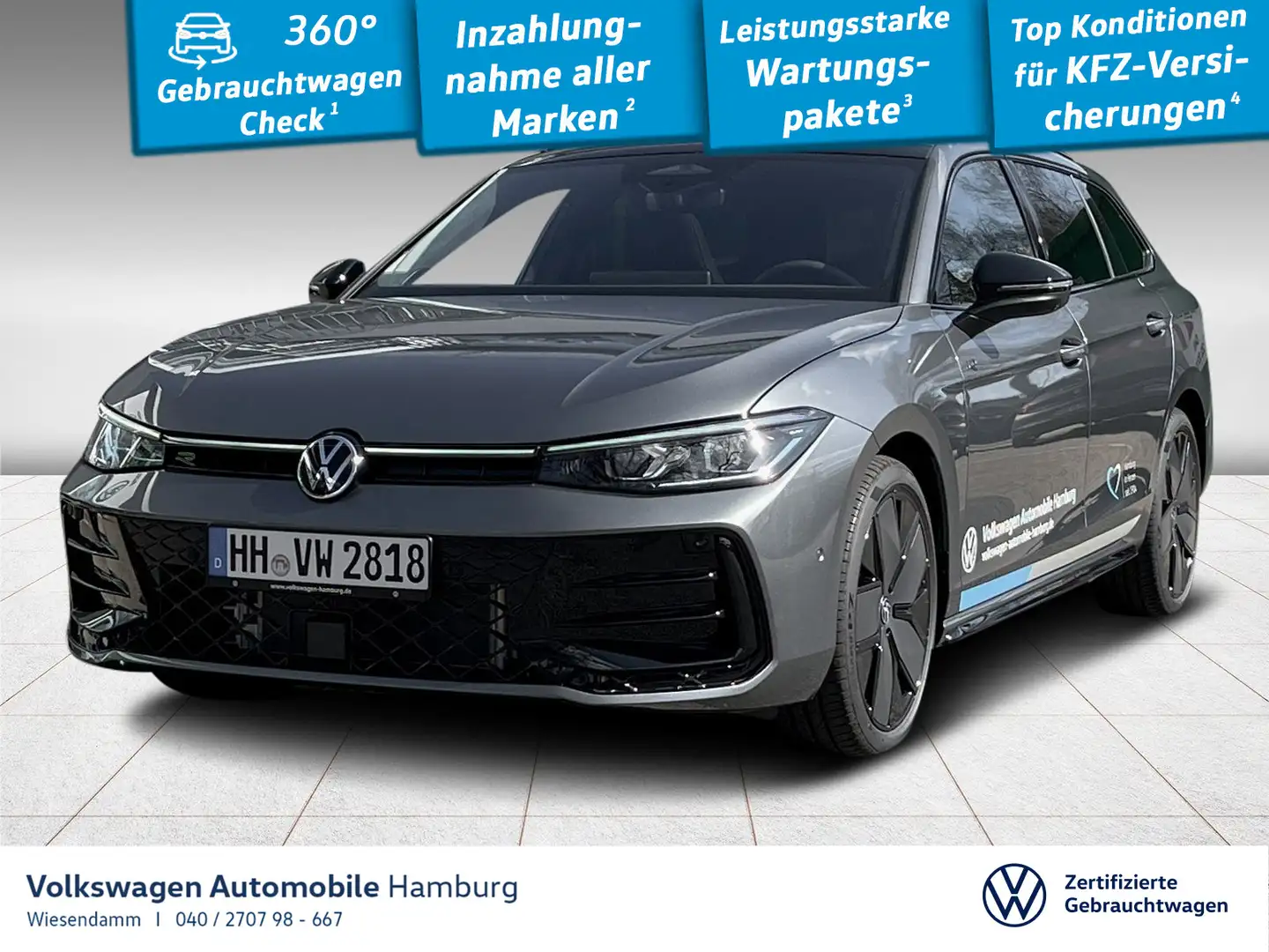 Volkswagen Passat R-Line "Signature" 2.0 TDI DSG 4M AHK/HUD Grau - 1