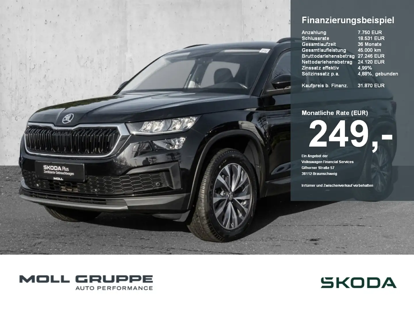 Skoda Kodiaq 2.0 TDI DSG Ambition ACC AUT EL.HECK KAM Schwarz - 1