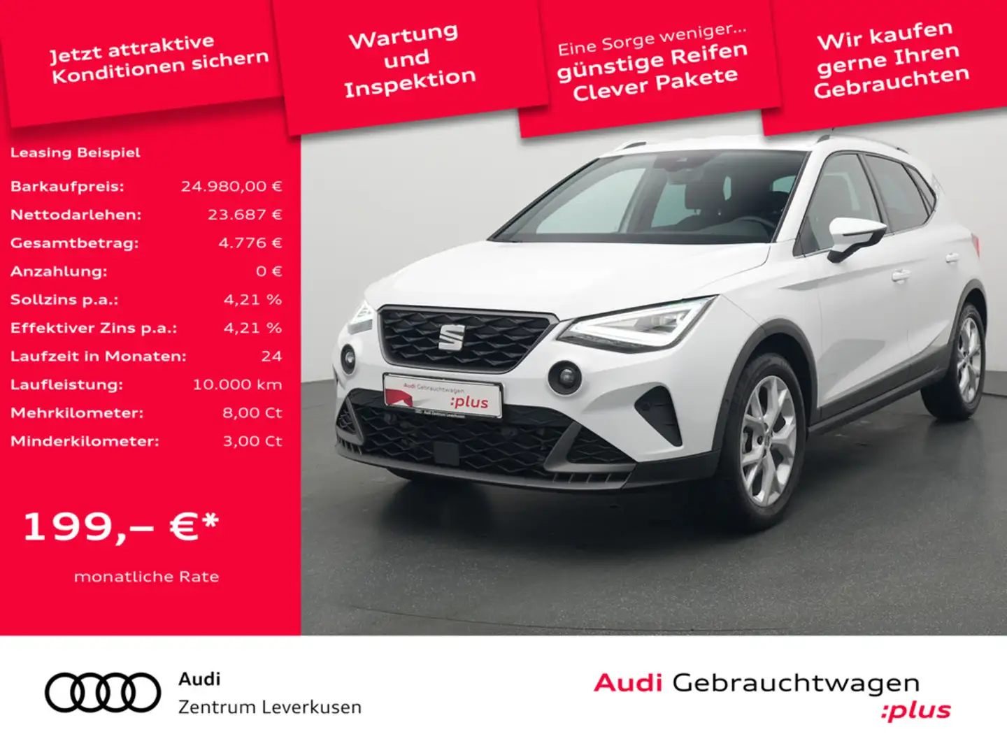 SEAT Arona FR DSG SHZ KAM LED ACC PDC Weiß - 1