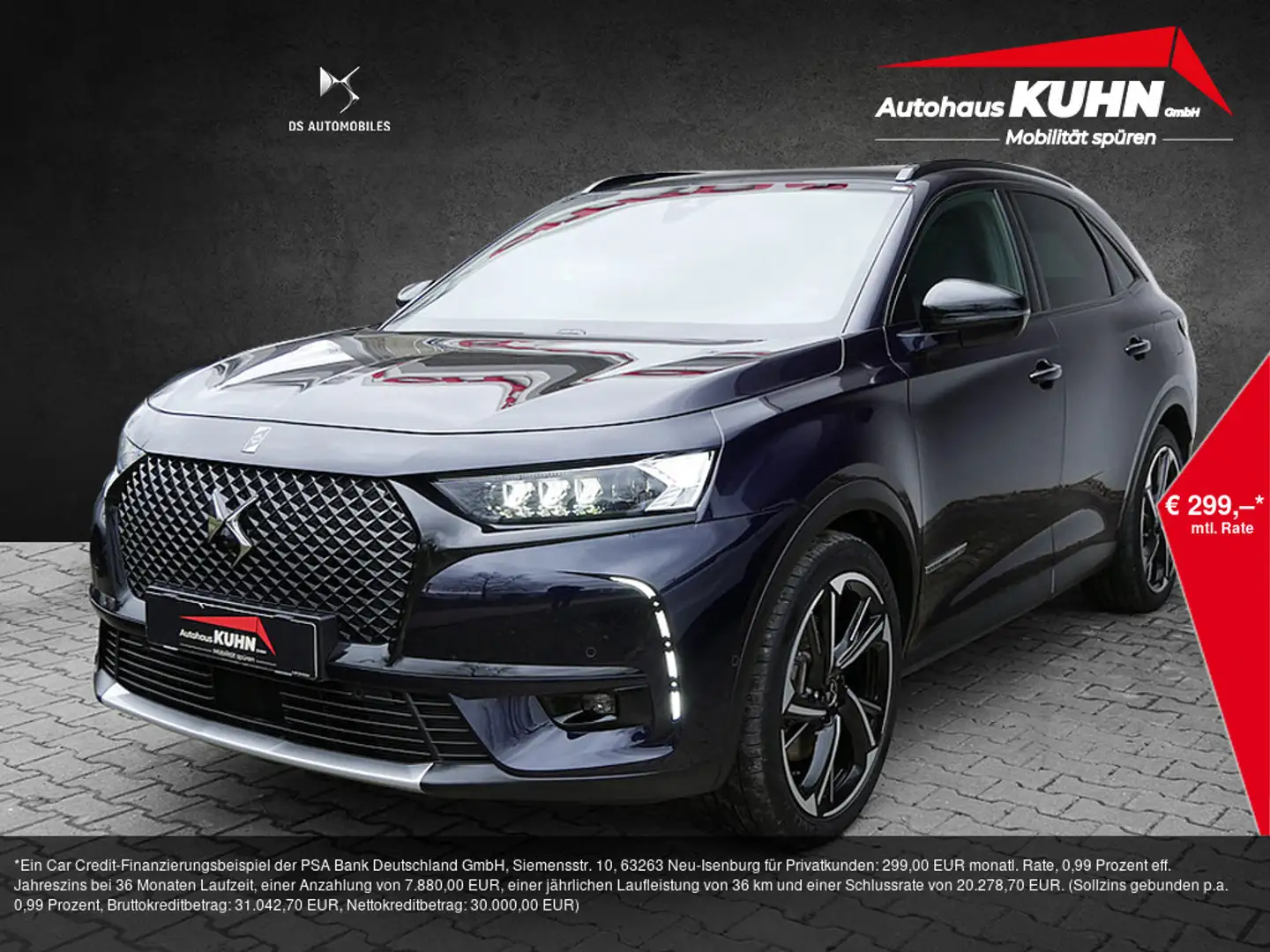 DS Automobiles DS 7 Crossback E-Tense Louvre 4x4 PANO 360° Bleu - 1