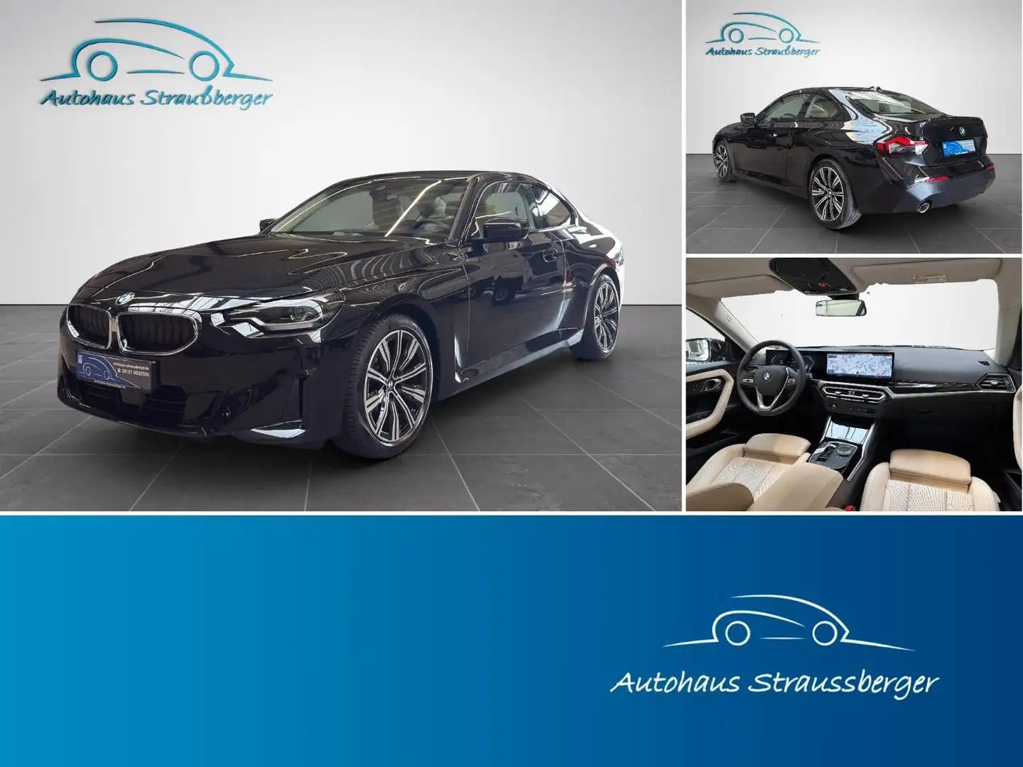 BMW 220 d Coupe LCProf HuD HiFi Sitzh Kzu NP:55.000€ Чорний - 1