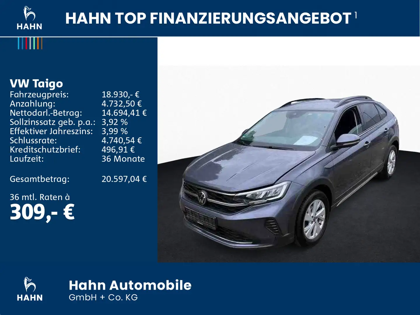 Volkswagen Taigo 1.0 TSI Life LED Navi Einparkh Sitzhzg Grau - 2