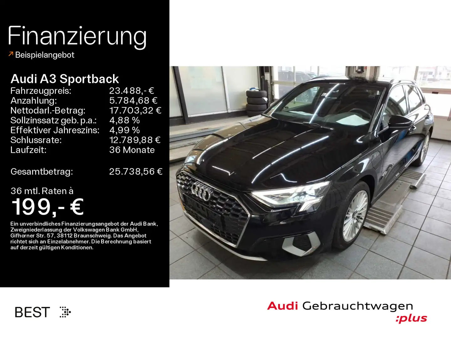 Audi A3 advanced 40 TFSI e Navi*LED*PDC*SHZ Schwarz - 1