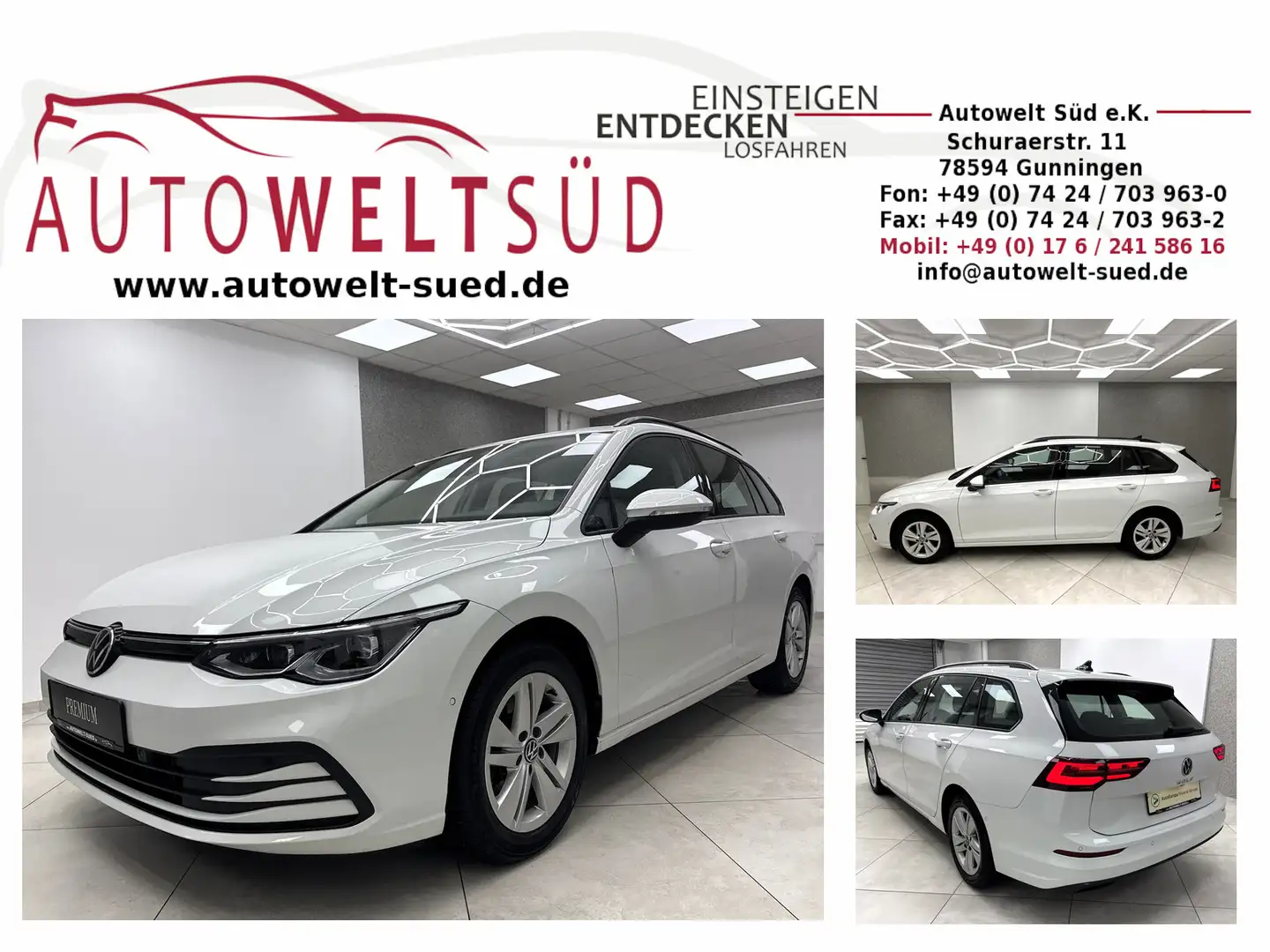 Volkswagen Golf Variant 2.0 TDI DSG Life Matrix AHK ACC Mem Rcam Ergo Weiß - 1