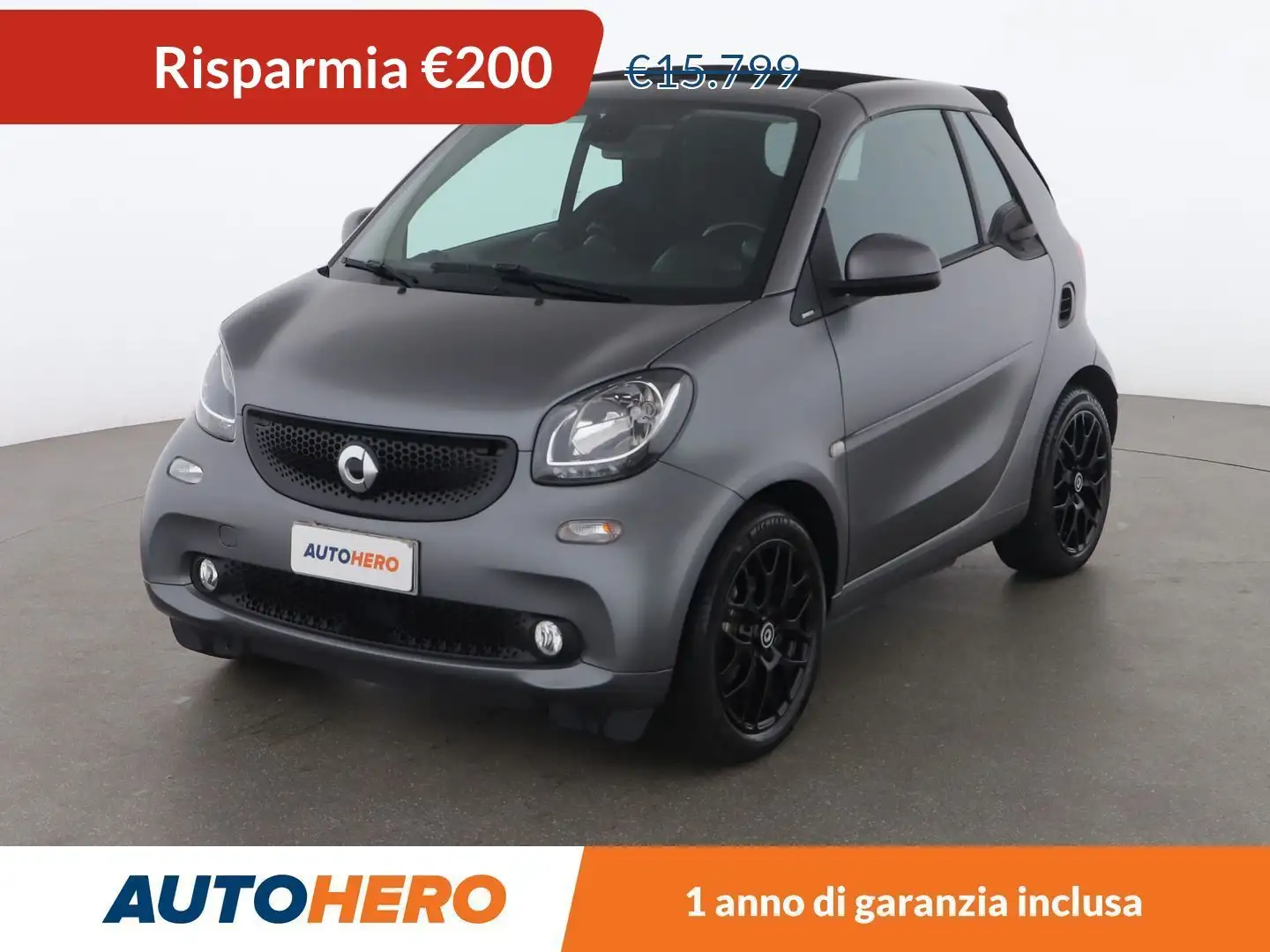 smart forTwo 0.9 Turbo Passion cabrio 90 CV twinamic Grigio - 1