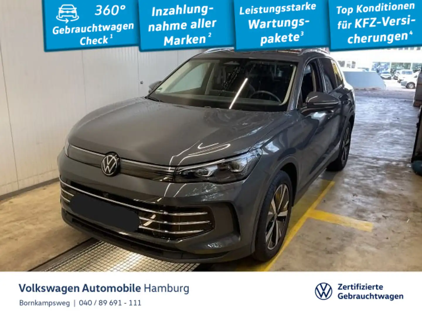 Volkswagen Tiguan 2.0 TDI Elegance DSG AHK HeadUp Navi Grau - 1