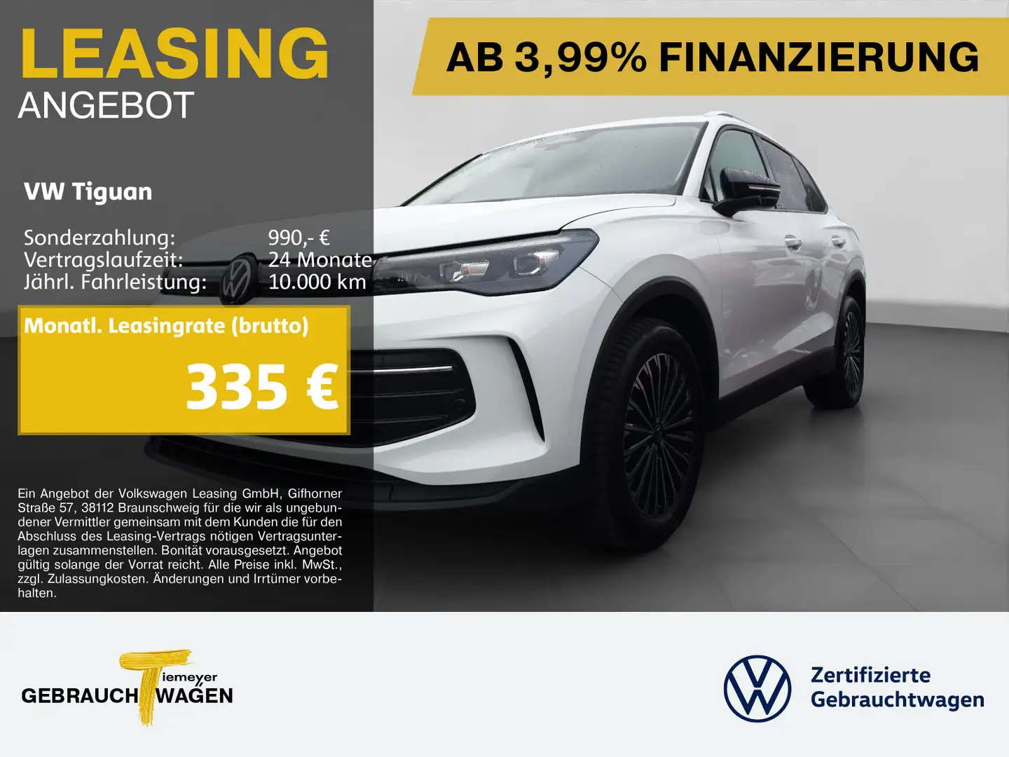 Volkswagen Tiguan 2.0 TDI DSG GOAL AHK LED+ LM18 NAVI 360° Weiß - 1