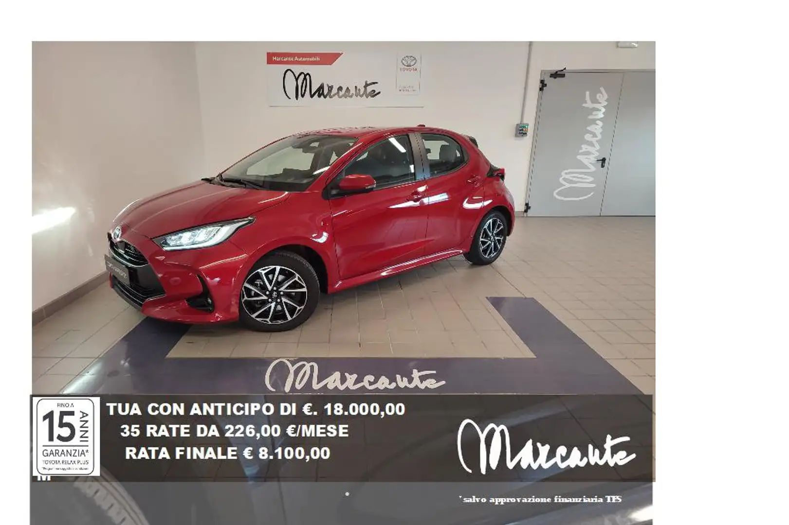 Toyota Yaris 1.5 Hybrid 5 porte Trend Rouge - 1